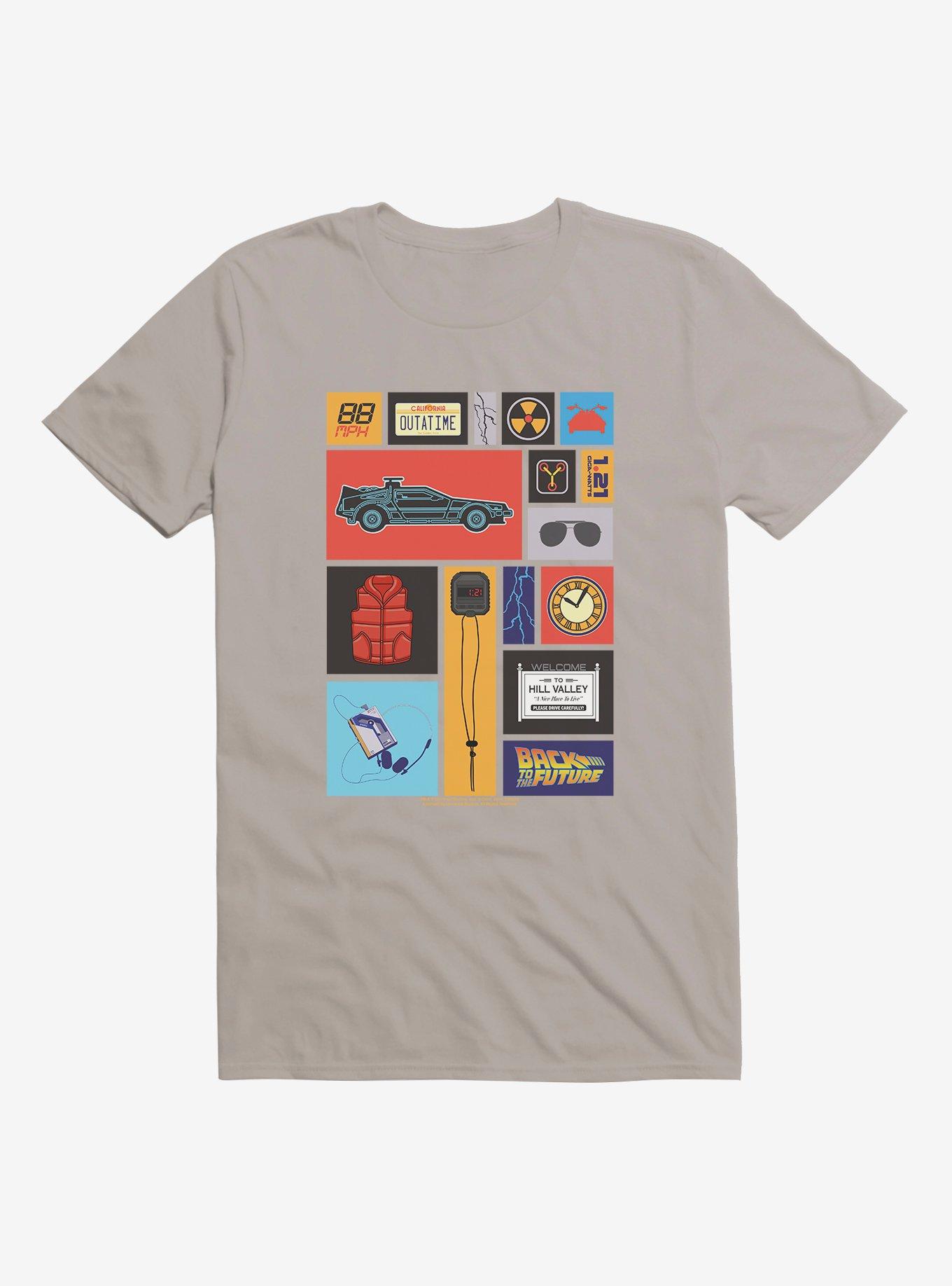 Back To The Future Collage T-Shirt, LIGHT GREY, hi-res