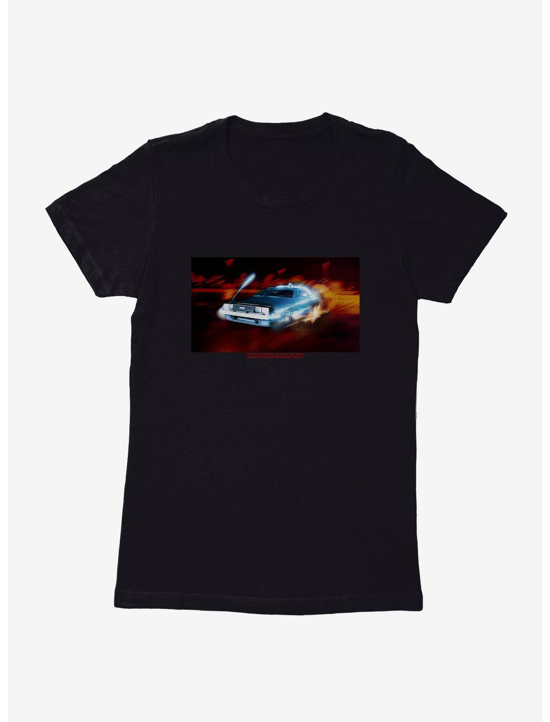 Back To The Future DeLorean Time Machine Womens T-Shirt, BLACK, hi-res