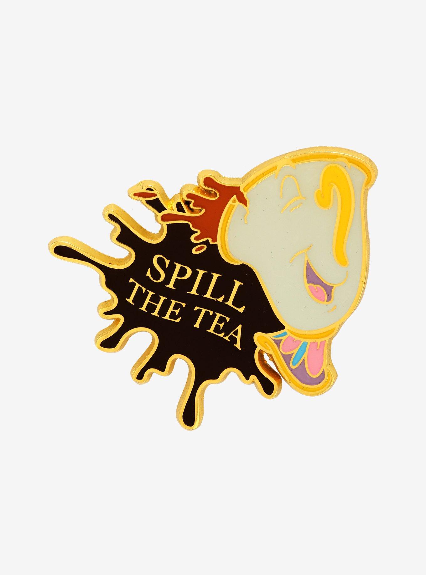 Loungefly Beauty and the Beast Chip Spill the Tea Enamel Pin - BoxLunch Exclusive, , hi-res