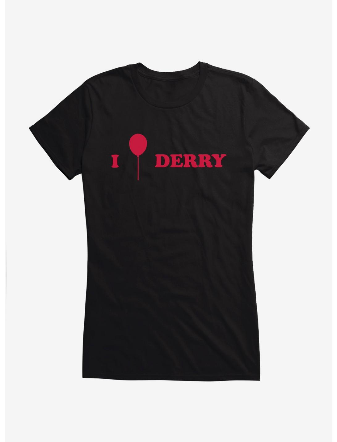 IT Chapter Two I Balloon Derry Red Script Girls T-Shirt, BLACK, hi-res