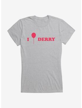 IT Chapter Two I Balloon Derry Red Script Girls T-Shirt, HEATHER, hi-res