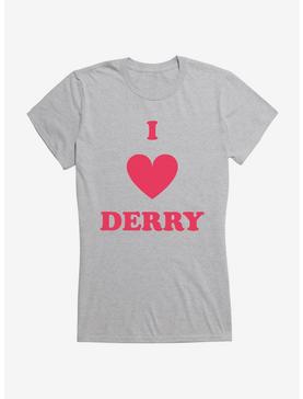 IT Chapter Two I Heart Derry Script Stack Girls T-Shirt, HEATHER, hi-res