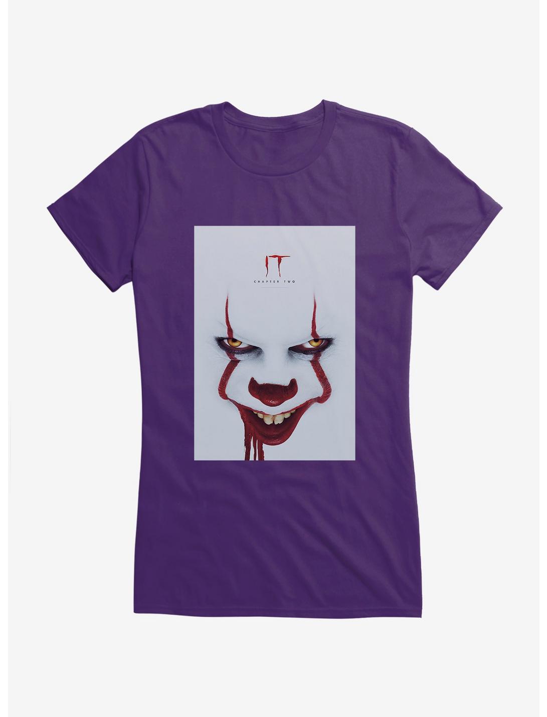 IT Chapter Two Pennywise Grin Poster Girls T-Shirt, PURPLE, hi-res