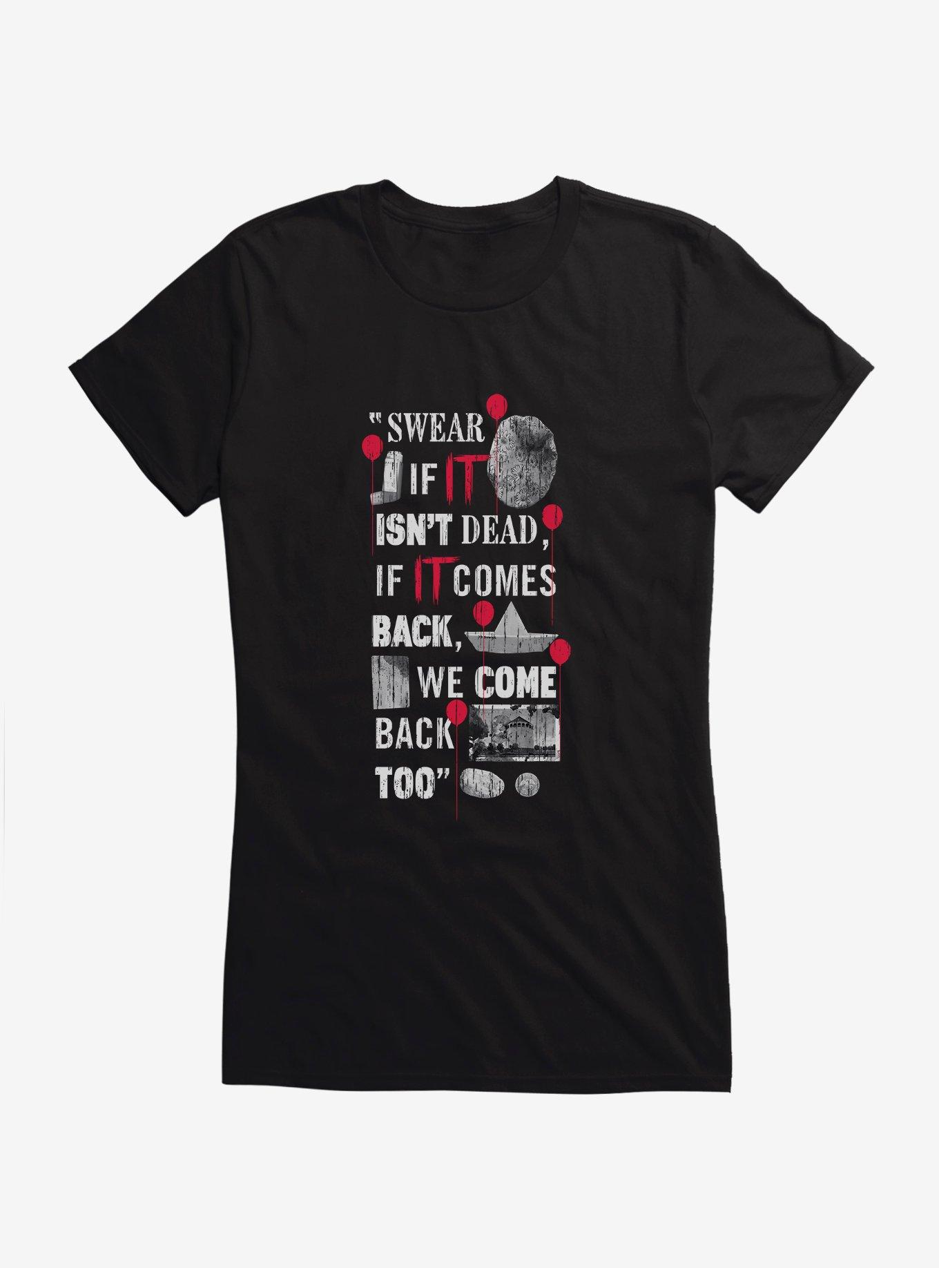 IT Chapter Two We Come Back Too Quote Girls T-Shirt, BLACK, hi-res