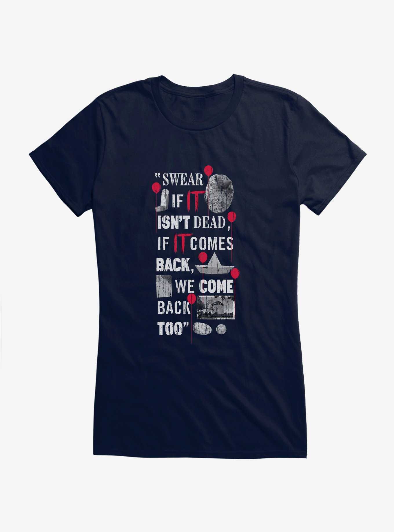 IT Chapter Two We Come Back Too Quote Girls T-Shirt, NAVY, hi-res