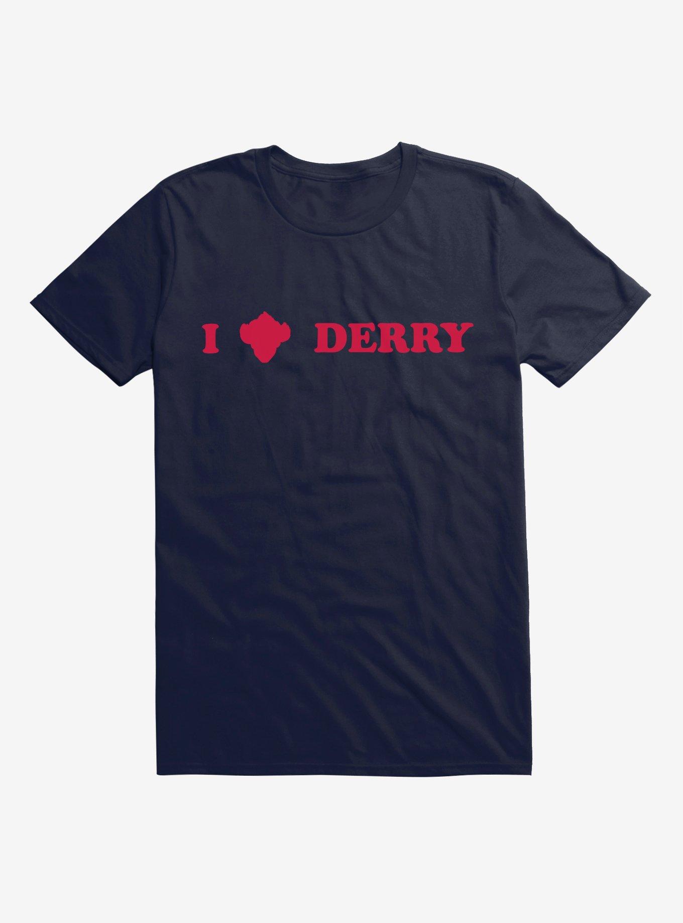 IT Chapter Two I Pennywise Derry Red Script T-Shirt, NAVY, hi-res