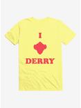 IT Chapter Two I Pennywise Derry Stack Script T-Shirt, SPRING YELLOW, hi-res