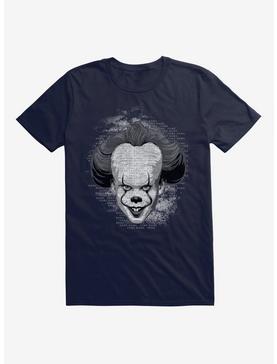 IT Chapter Two Pennywise Come Home Script Grayscale T-Shirt, NAVY, hi-res