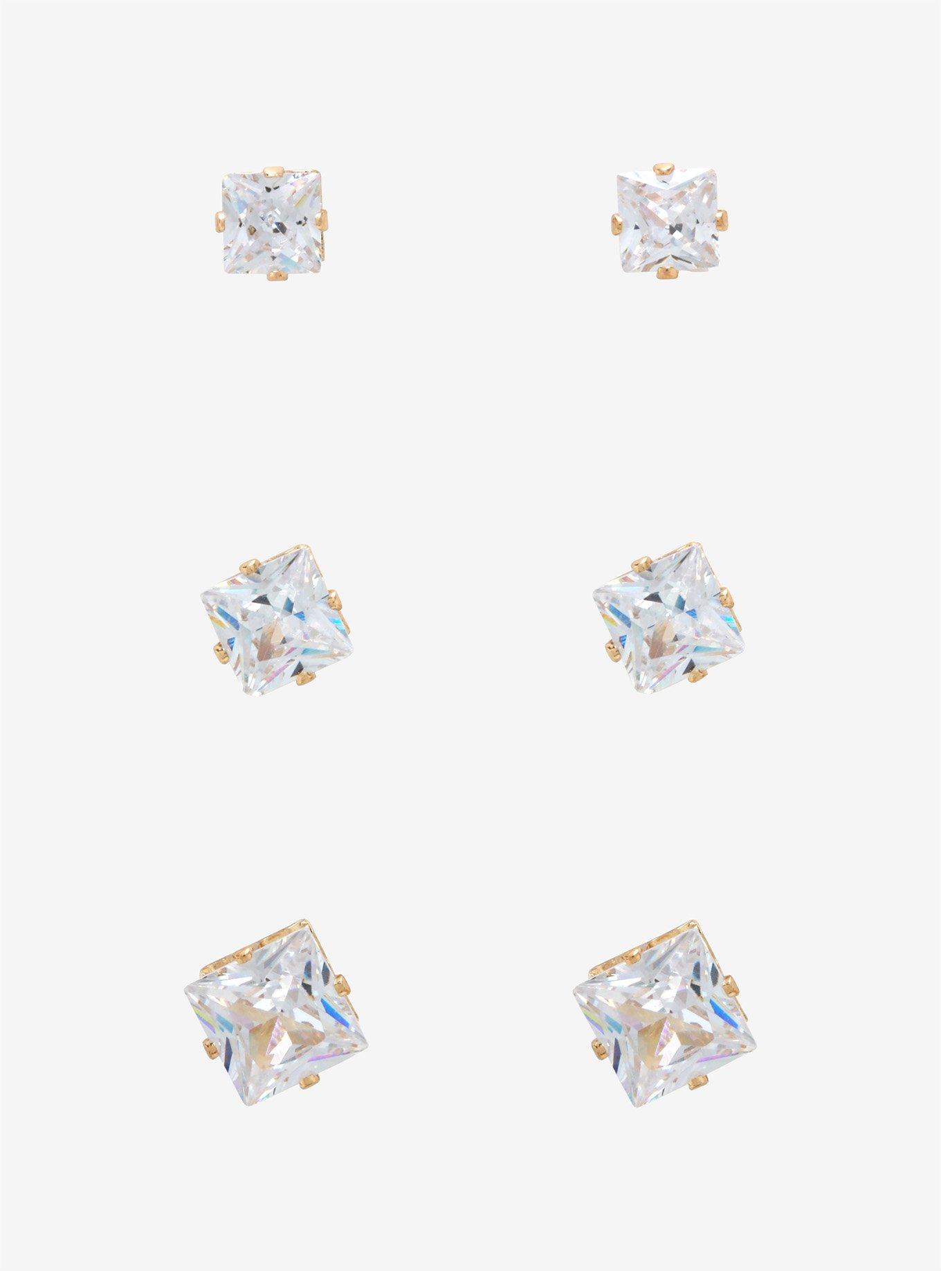 Clear CZ Multi Size Earring Set, , hi-res