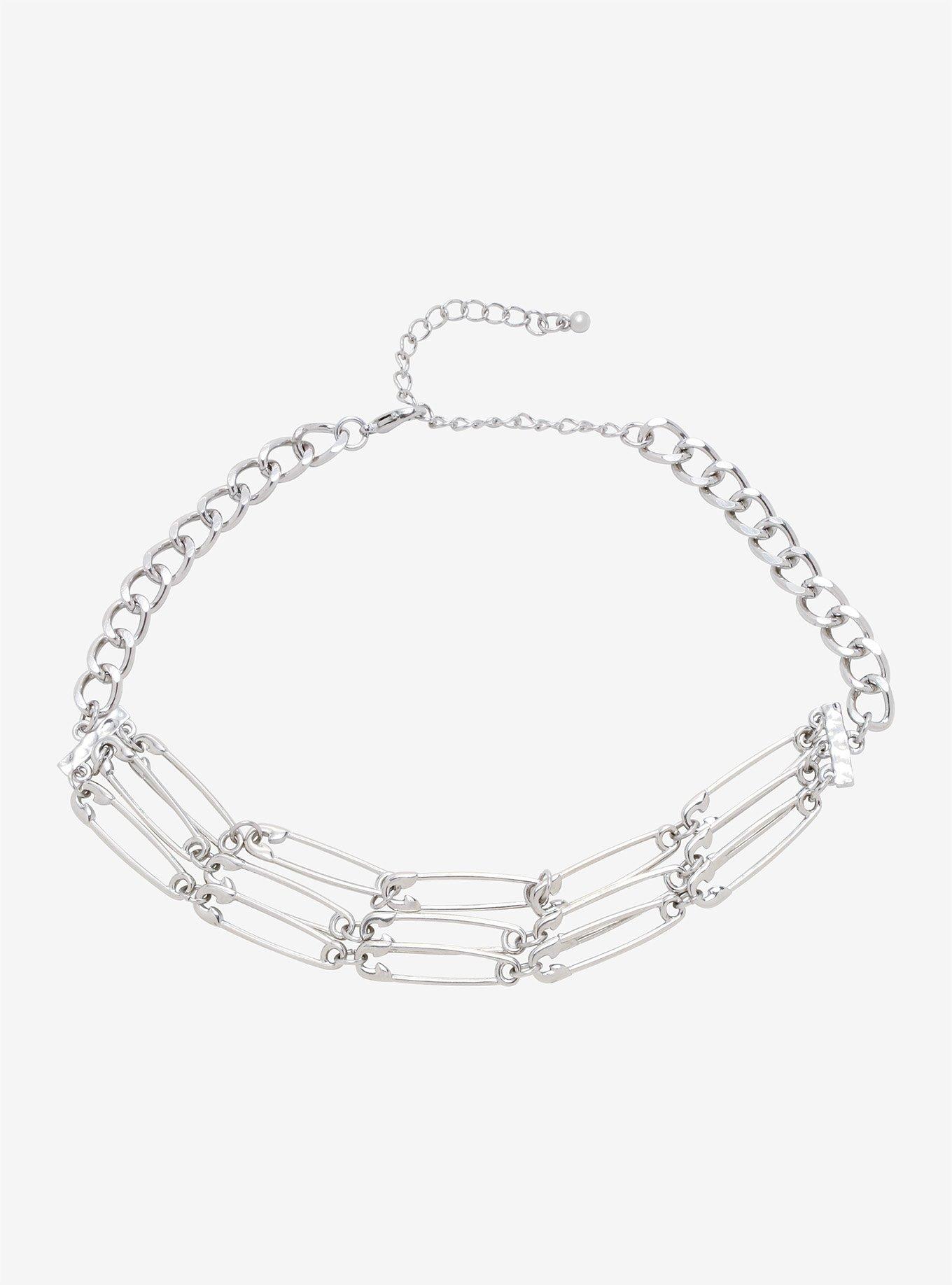 Safety Pin Layered Choker, , hi-res