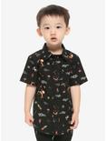 Our Universe Disney Mulan Icons Allover Print Toddler Woven Button-Up - BoxLunch Exclusive, BLACK, hi-res