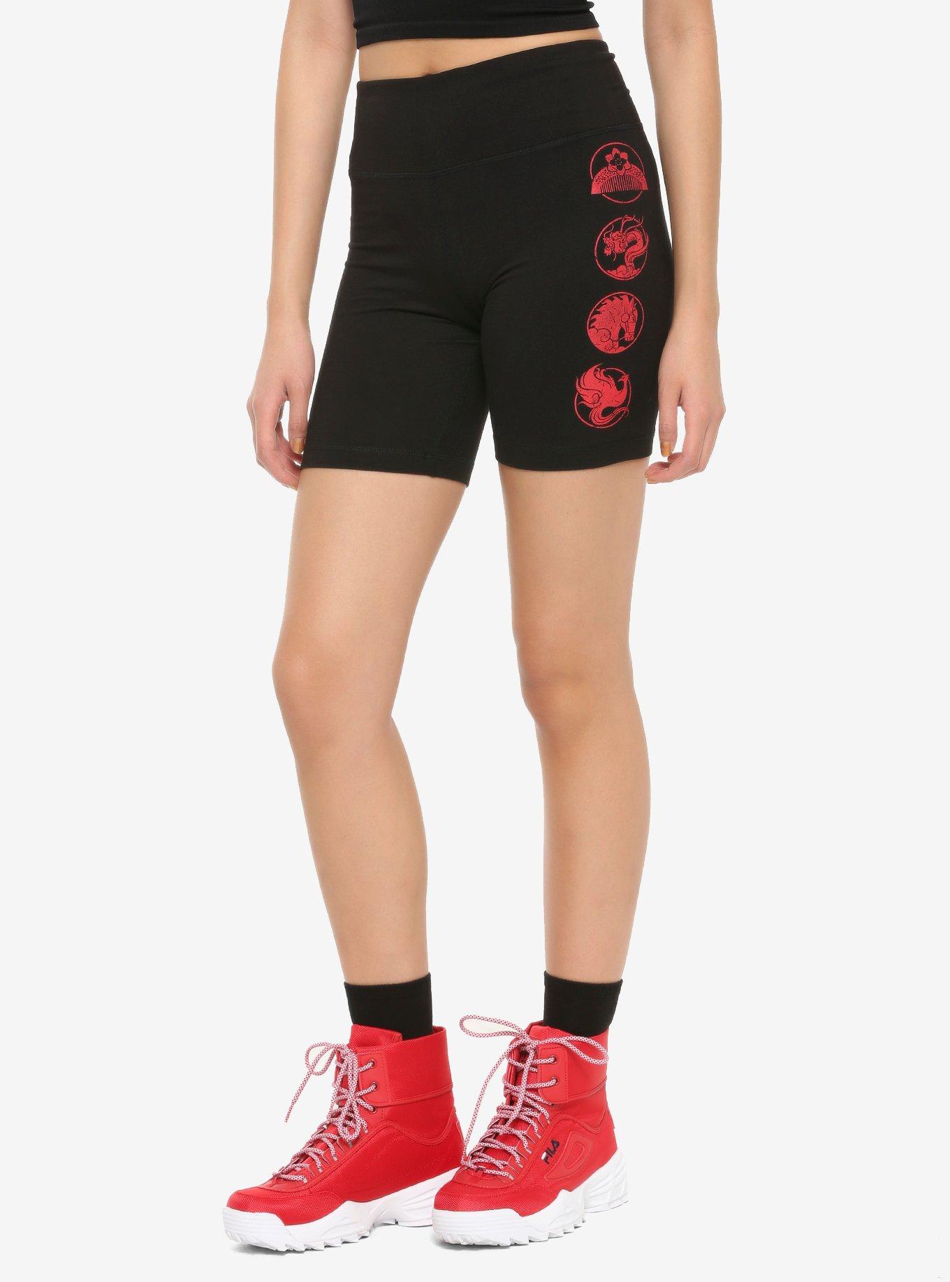 Her Universe Disney Mulan Icons Girls Bike Shorts, BLACK, hi-res