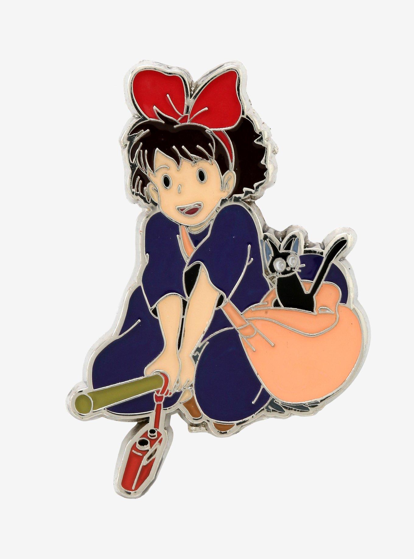 Studio Ghibli Kiki's Delivery Service Kiki Jiji Broom Enamel Pin, , hi-res