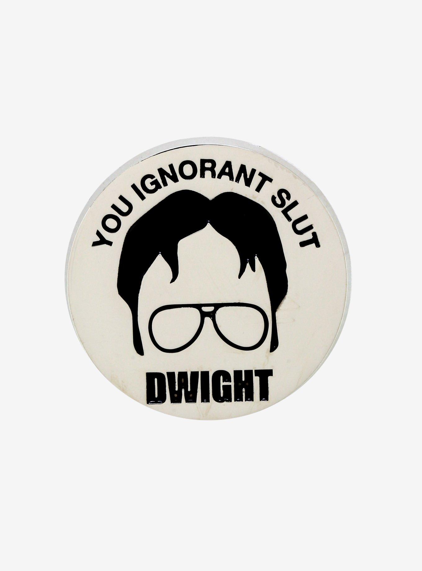 The Office Dwight Ignorant Slut Enamel Pin, , hi-res