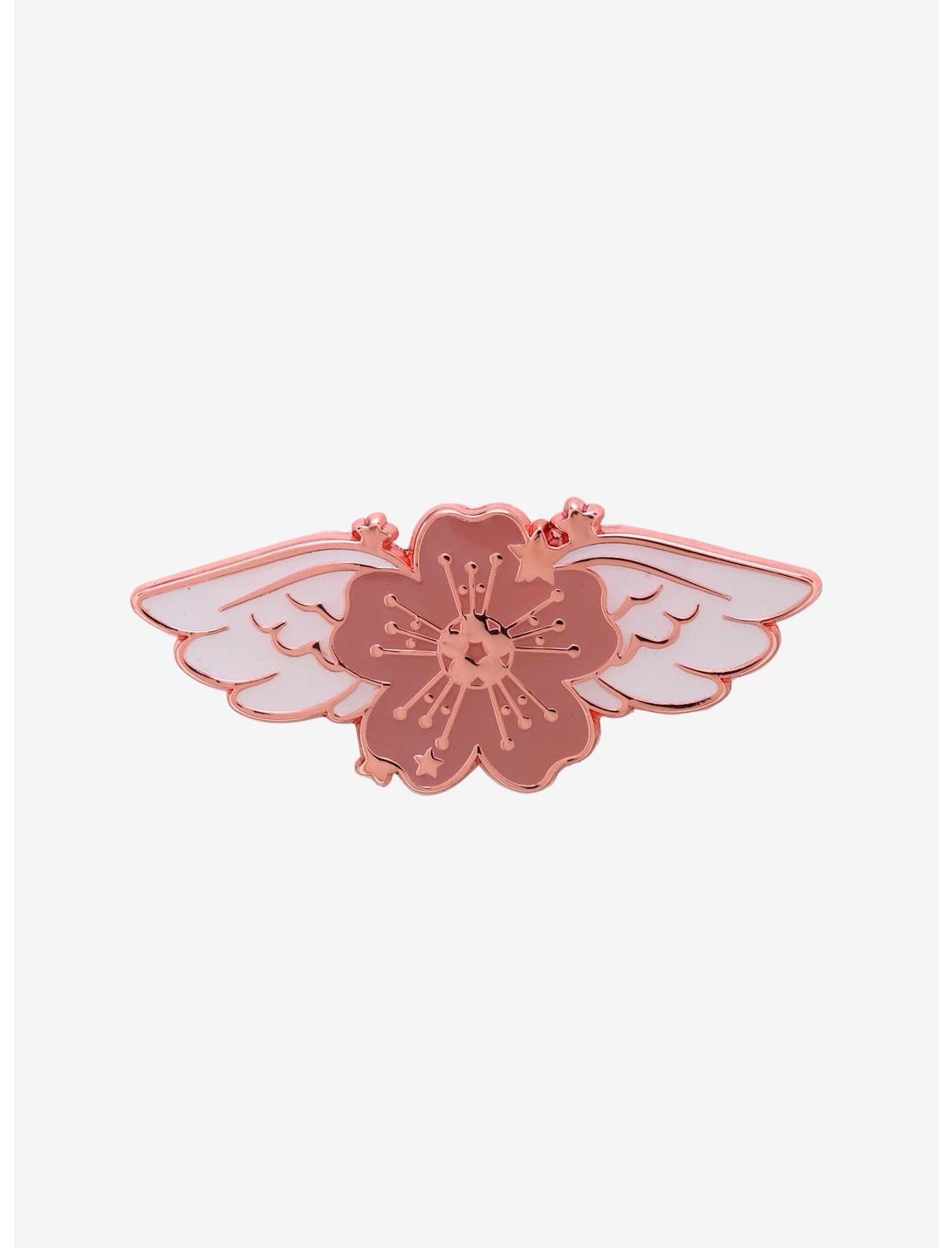 Cherry Blossom Wings Enamel Pin, , hi-res