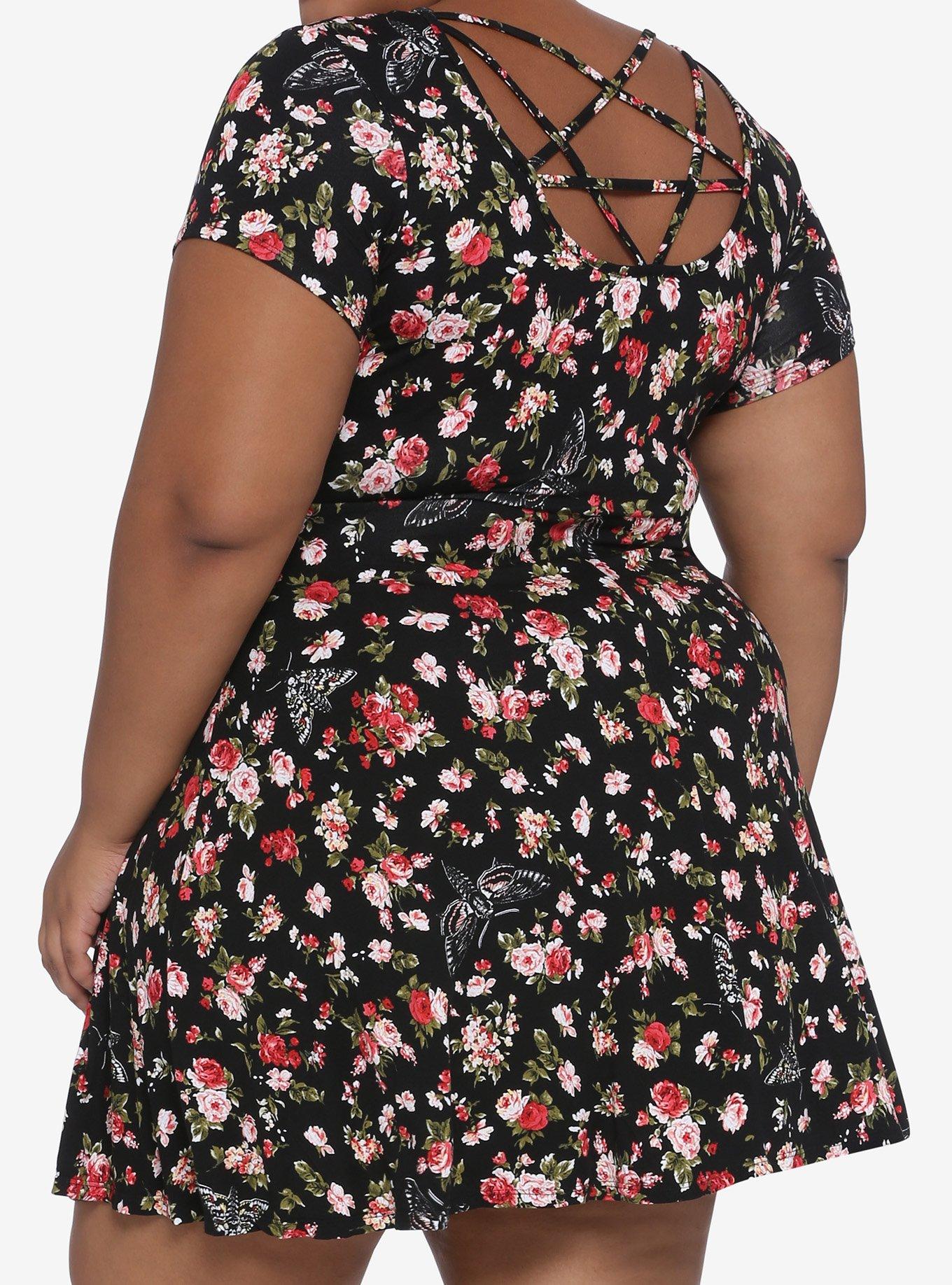 Moth & Rose Strappy Dress Plus Size, FLORAL, hi-res