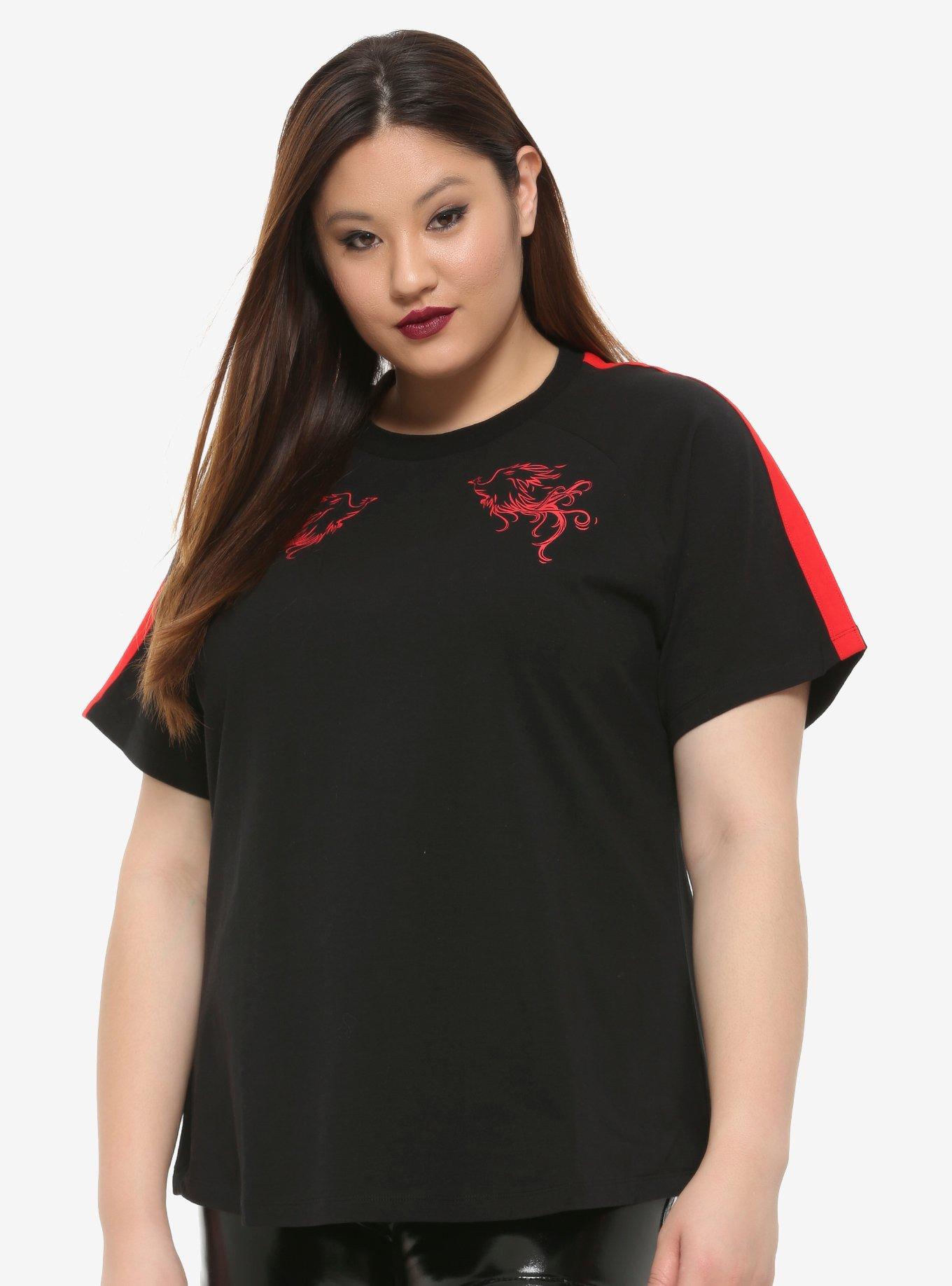 Her Universe Disney Mulan Phoenix Girls Raglan Plus Size, RED, hi-res