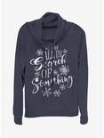 Disney Frozen 2 In Search Of Something Cowl Neck Long-Sleeve Girls Top, NAVY, hi-res