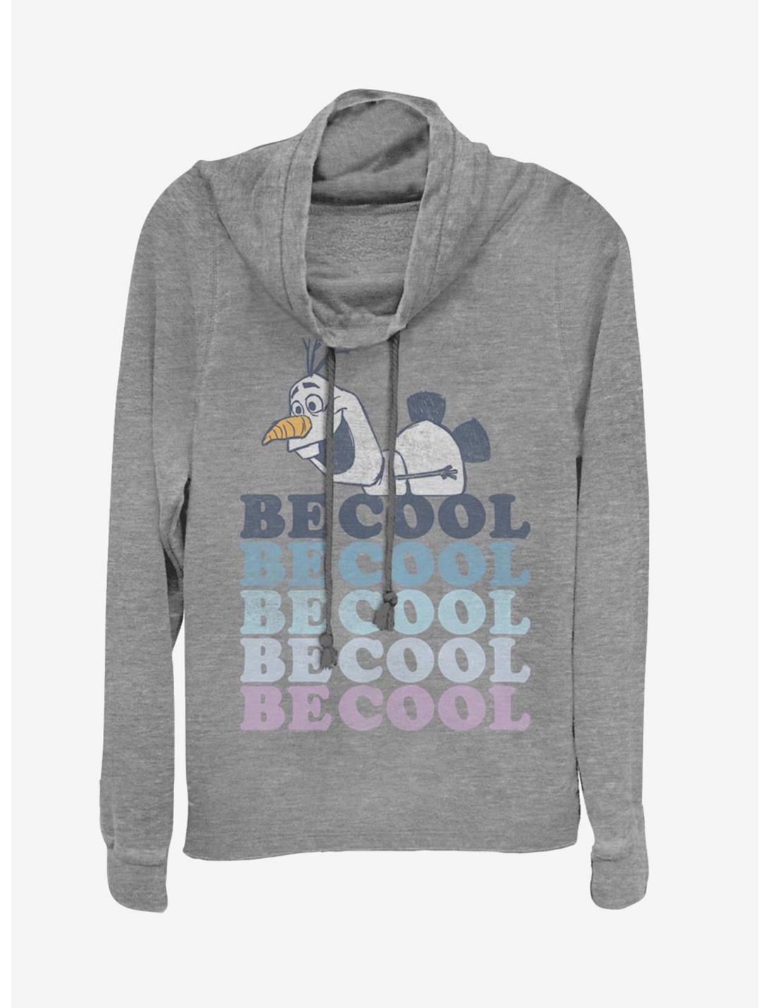 Disney Frozen 2 Olaf Be Cool Cowl Neck Long-Sleeve Girls Top, GRAY HTR, hi-res