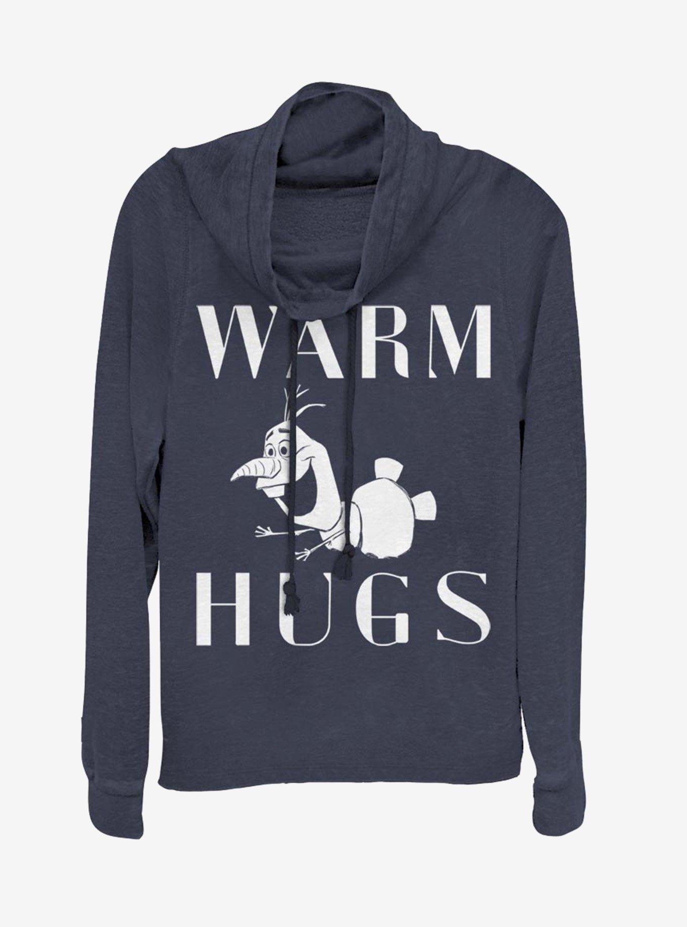 Disney Frozen 2 Warm Hugs Cowl Neck Long-Sleeve Girls Top, NAVY, hi-res