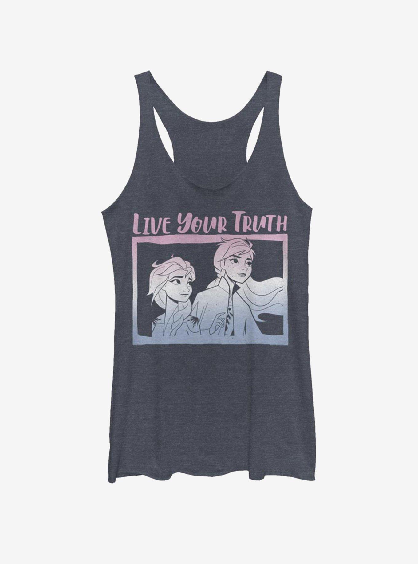 Disney Frozen 2 Live Your Truth Girls Tank, NAVY HTR, hi-res