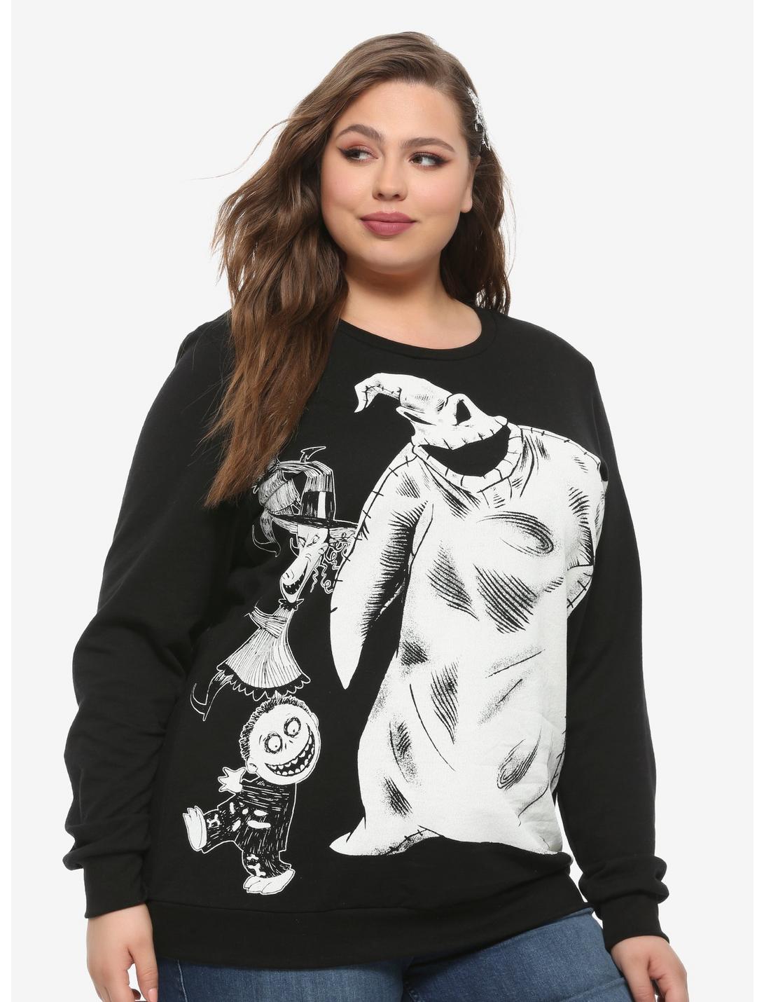 The Nightmare Before Christmas Oogie & His Boys Girls Sweatshirt Plus Size, WHITE, hi-res