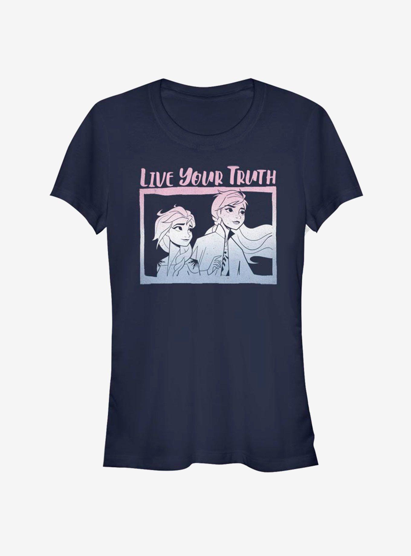 Disney Frozen 2 Live Your Trugh Girls T-Shirt, NAVY, hi-res