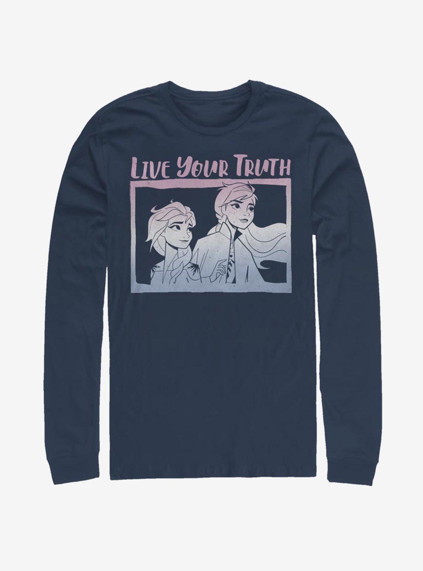 Disney Frozen 2 Live Your Truth Long-Sleeve T-Shirt, NAVY, hi-res