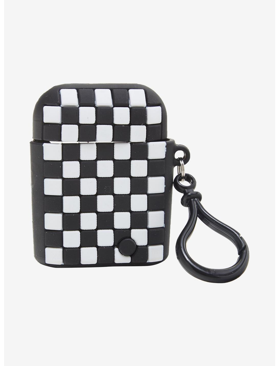 Black & White Checkered i7 Mini Earbuds Silicone Case, , hi-res