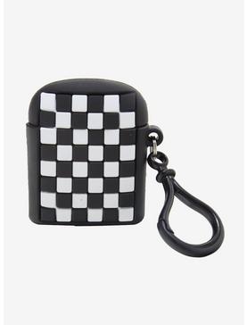Black & White Checkered Wireless Earbud Case Cover, , hi-res
