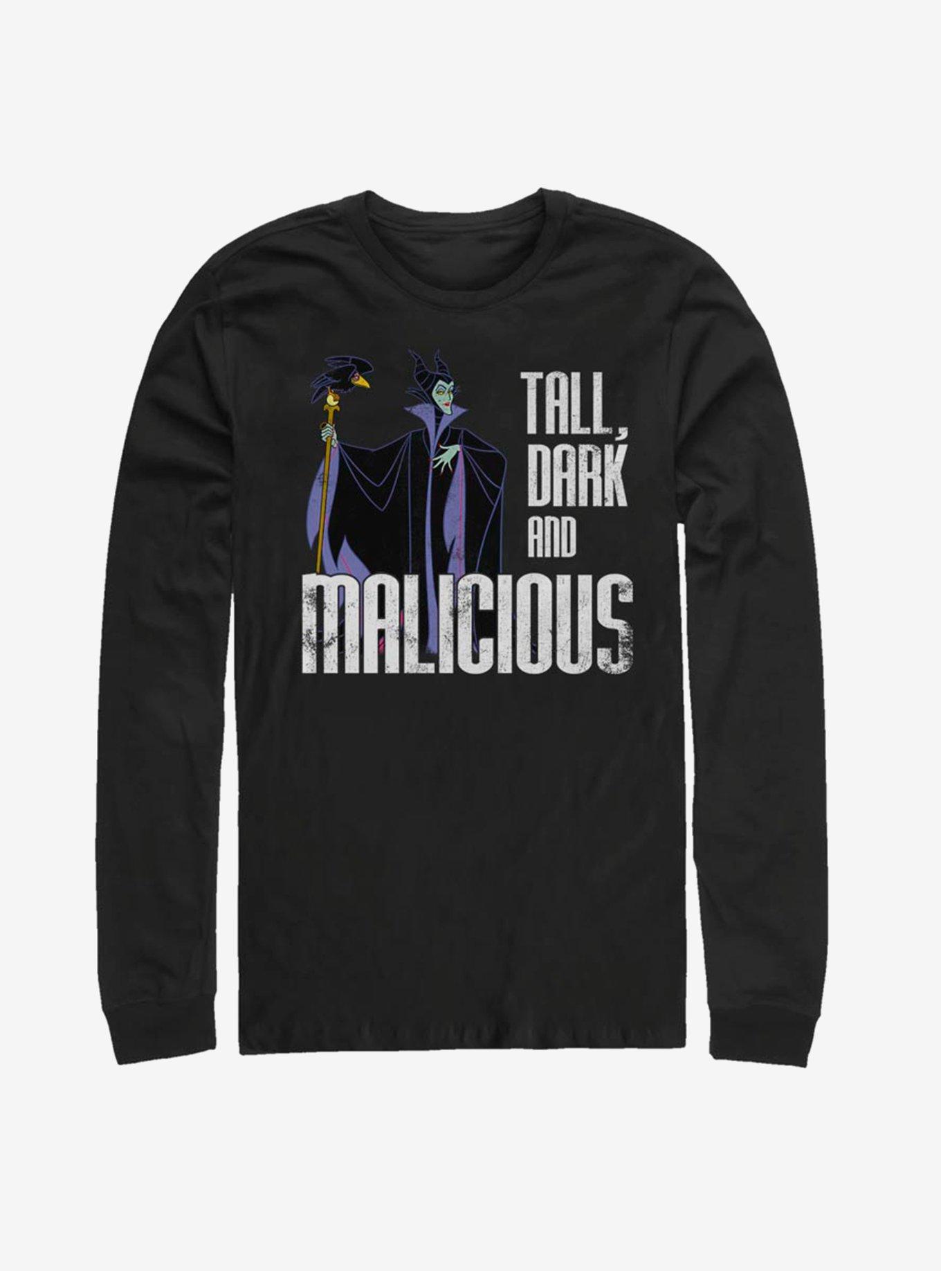 Disney Sleeping Beauty Maleficent Tall Dark And Malicious Long-Sleeve T-Shirt, BLACK, hi-res