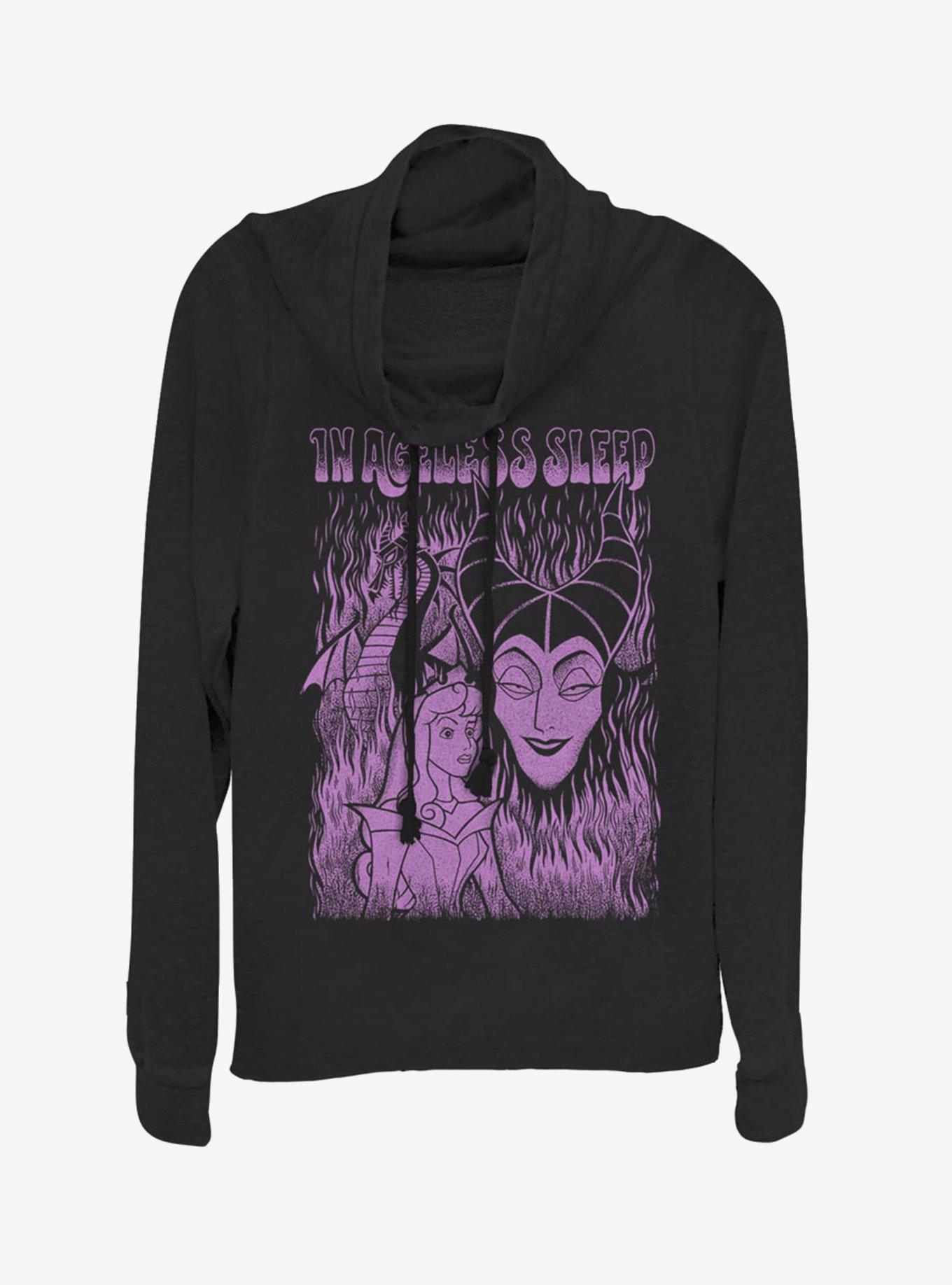 Disney Sleeping Beauty Maleficent Ageless Sleep Cowlneck Long-Sleeve Womens Top, , hi-res