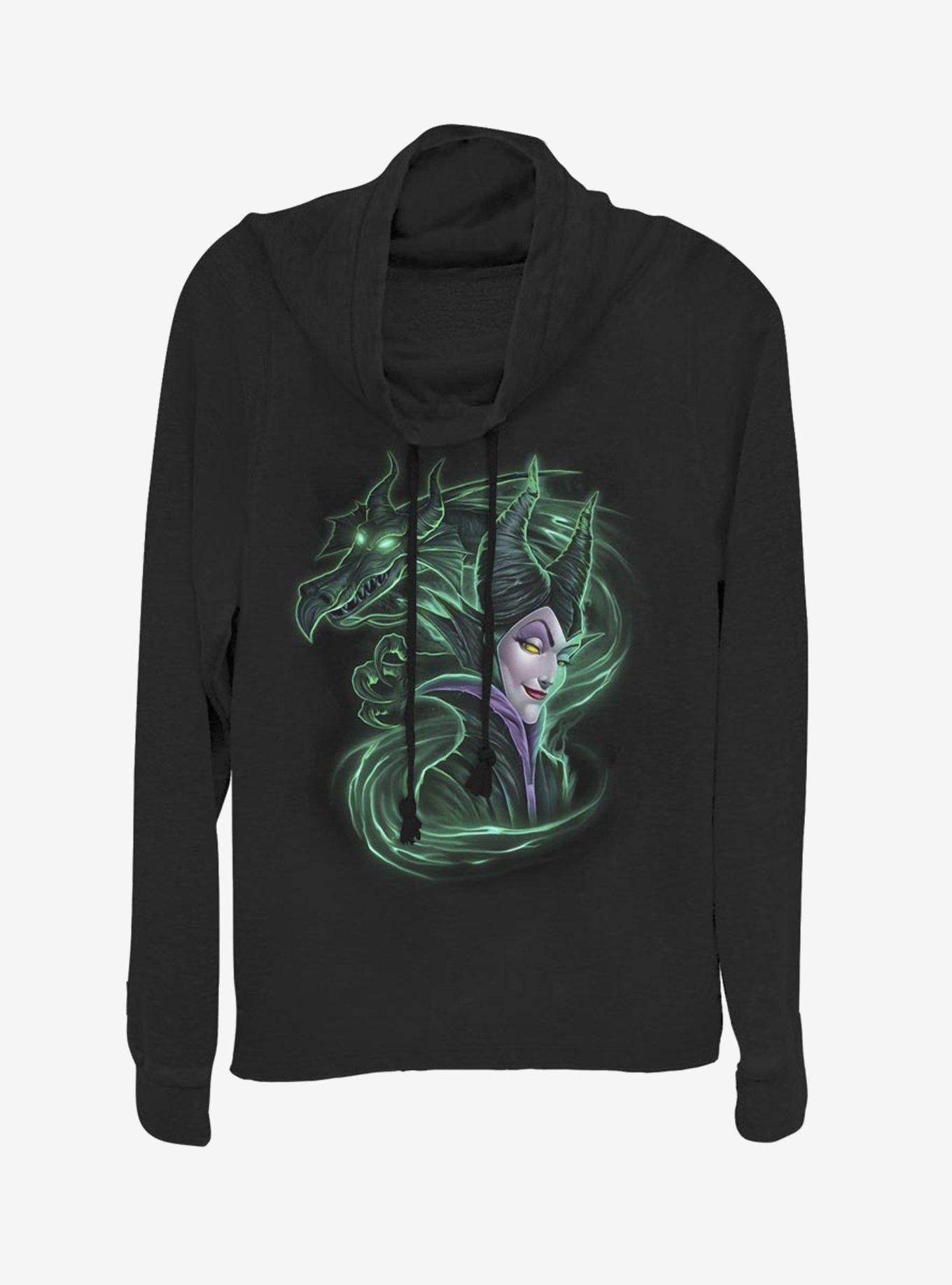 Disney Sleeping Beauty Maleficent Dark Magic Cowlneck Long-Sleeve Womens Top, , hi-res