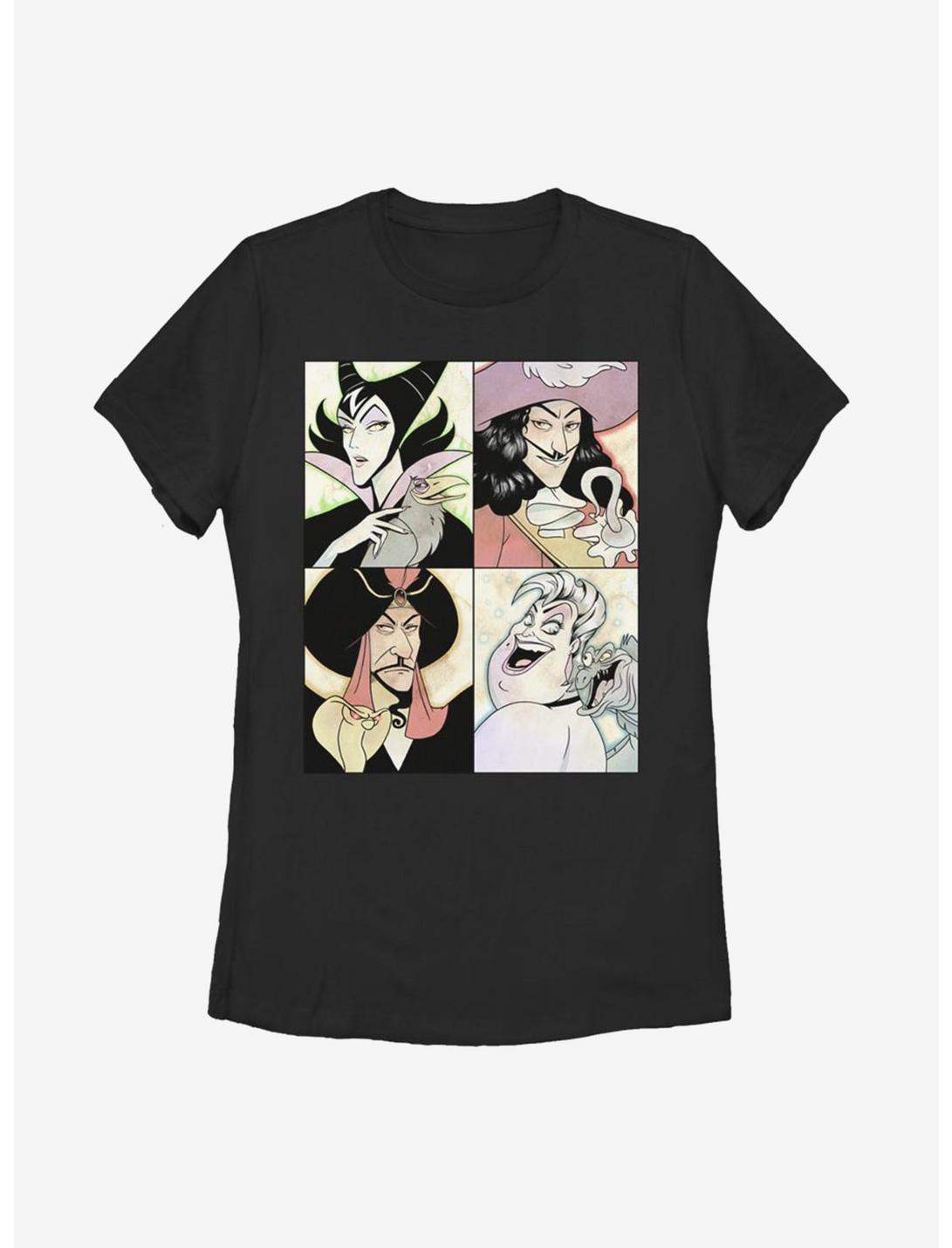 Disney Villains Anime Style Portraits Womens T-Shirt, BLACK, hi-res
