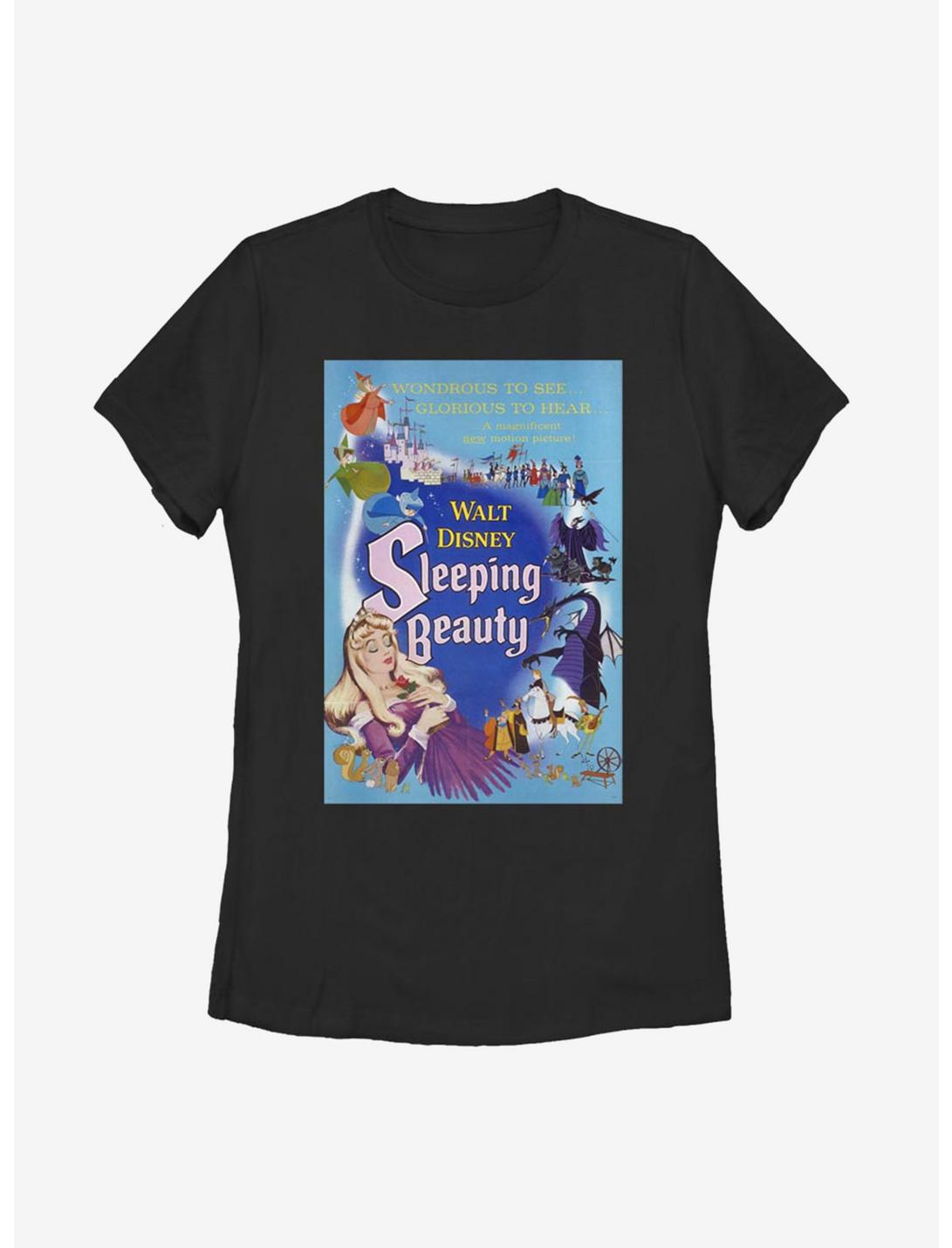 Disney Sleeping Beauty Classic Movie Poster Womens T-Shirt, BLACK, hi-res