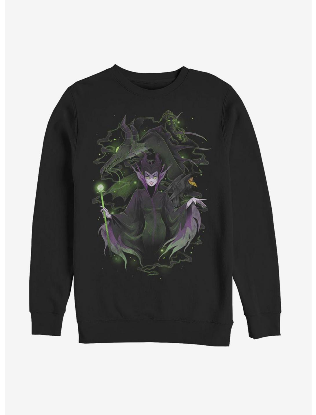Disney Sleeping Beauty Maleficent Anime Style Sweatshirt, BLACK, hi-res