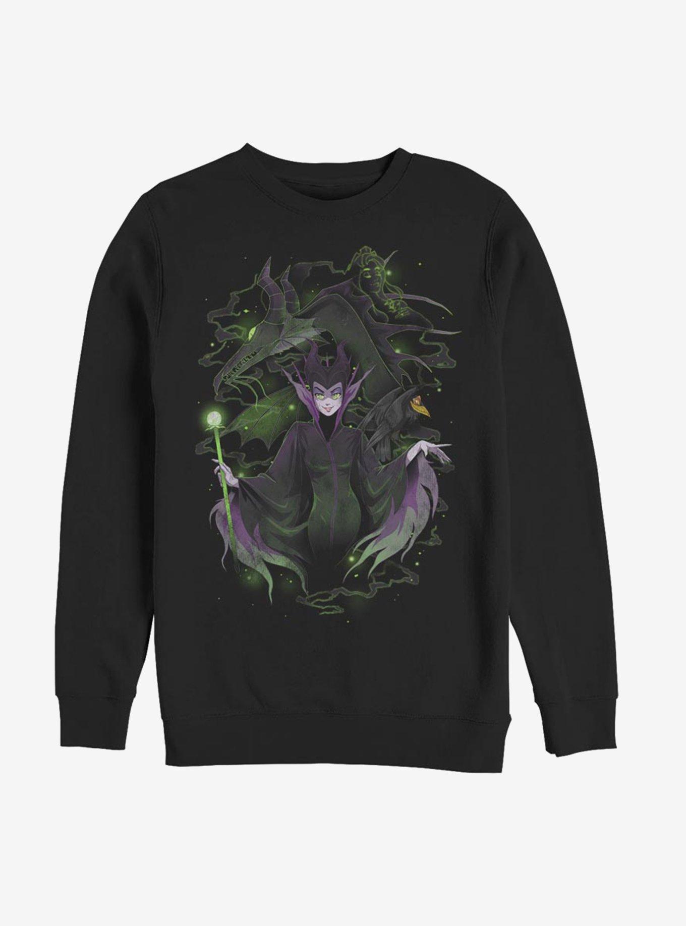 Disney Sleeping Beauty Maleficent Anime Style Sweatshirt, BLACK, hi-res