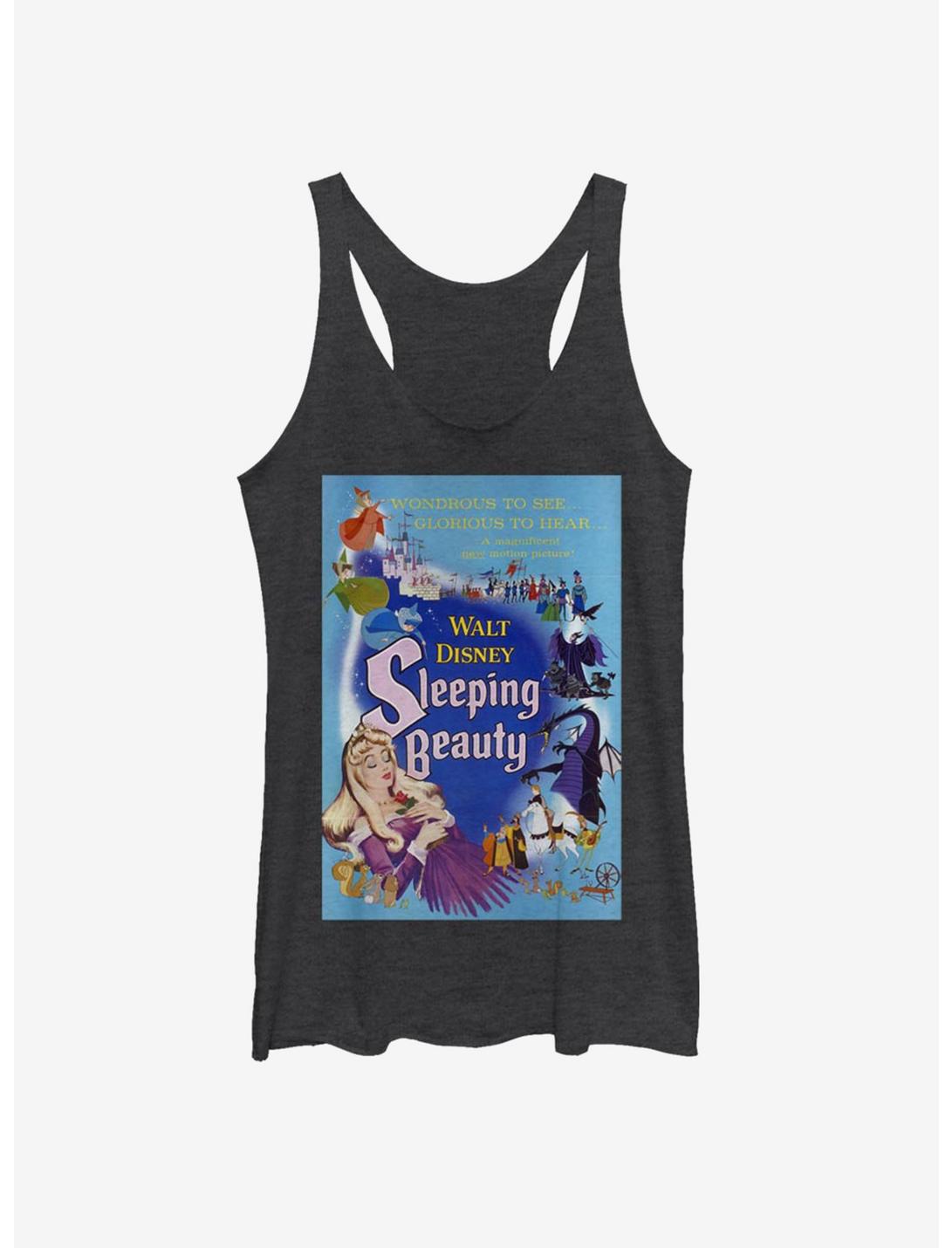Disney Sleeping Beauty Classic Movie Poster Womens Tank Top, BLK HTR, hi-res