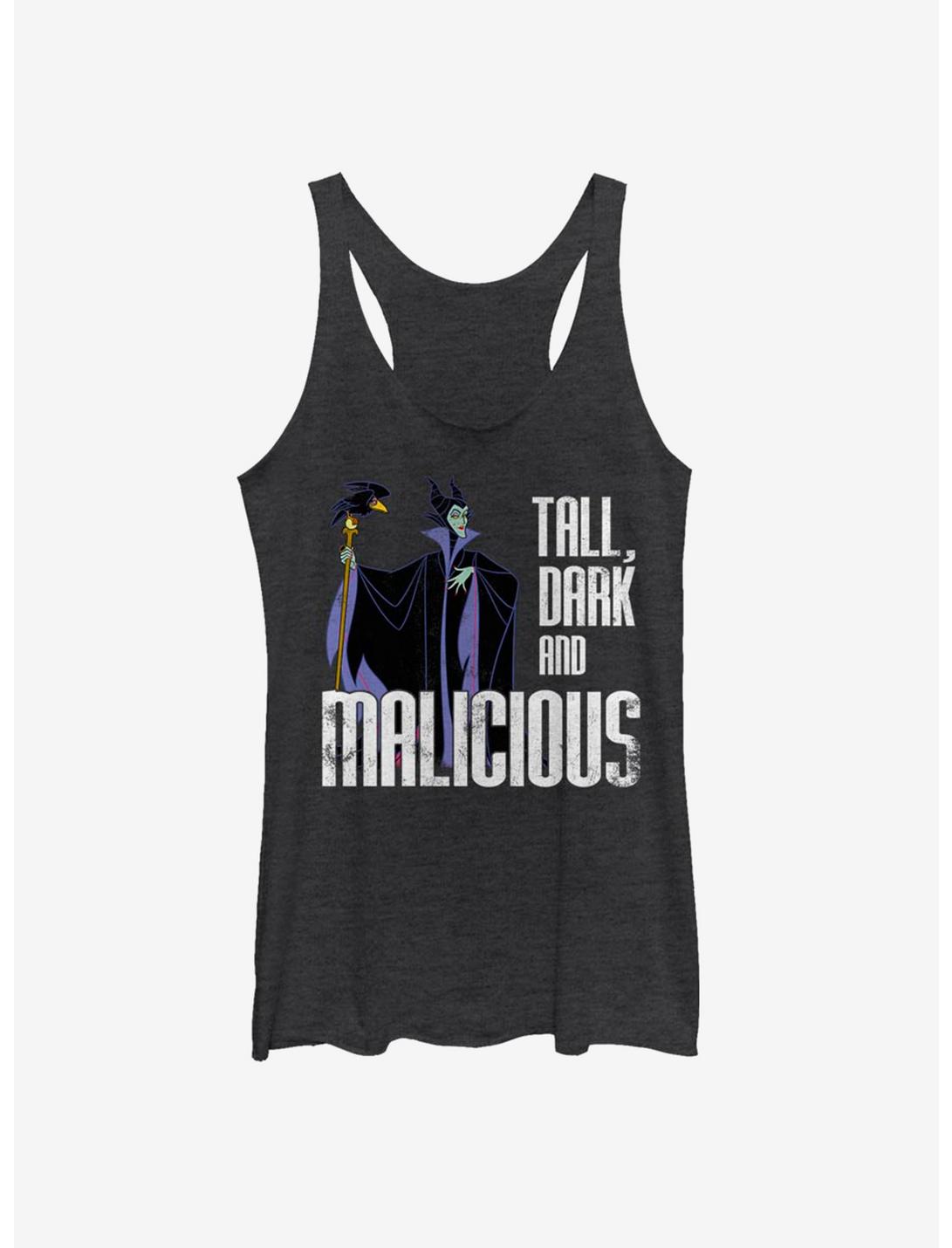 Disney Sleeping Beauty Maleficent Tall Dark And Malicious Womens Tank Top, BLK HTR, hi-res