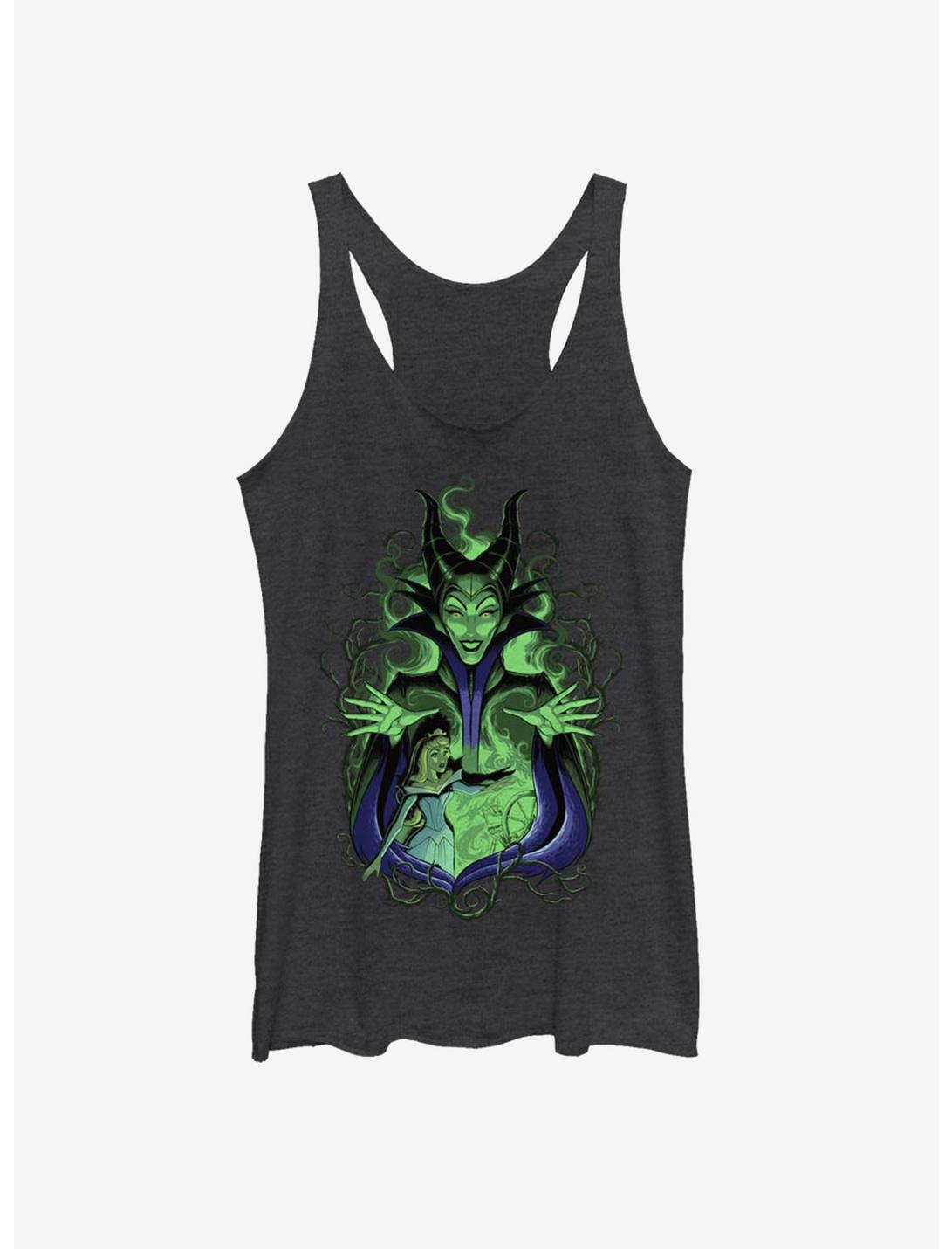Disney Sleeping Beauty Maleficent Touch The Spindle Womens Tank Top, BLK HTR, hi-res