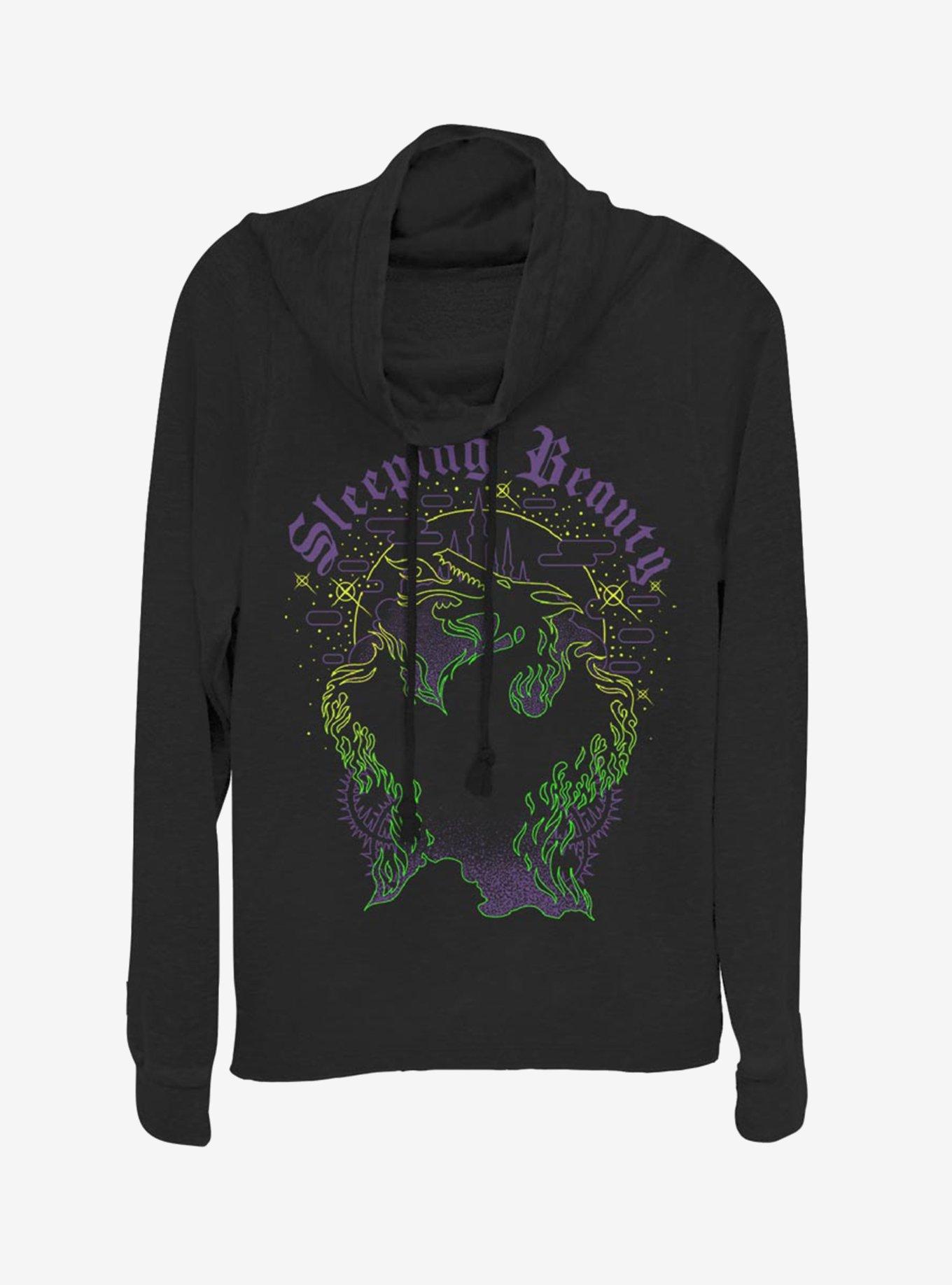 Disney Sleeping Beauty Maleficent Dragon Form Cowlneck Long-Sleeve Womens Top, , hi-res