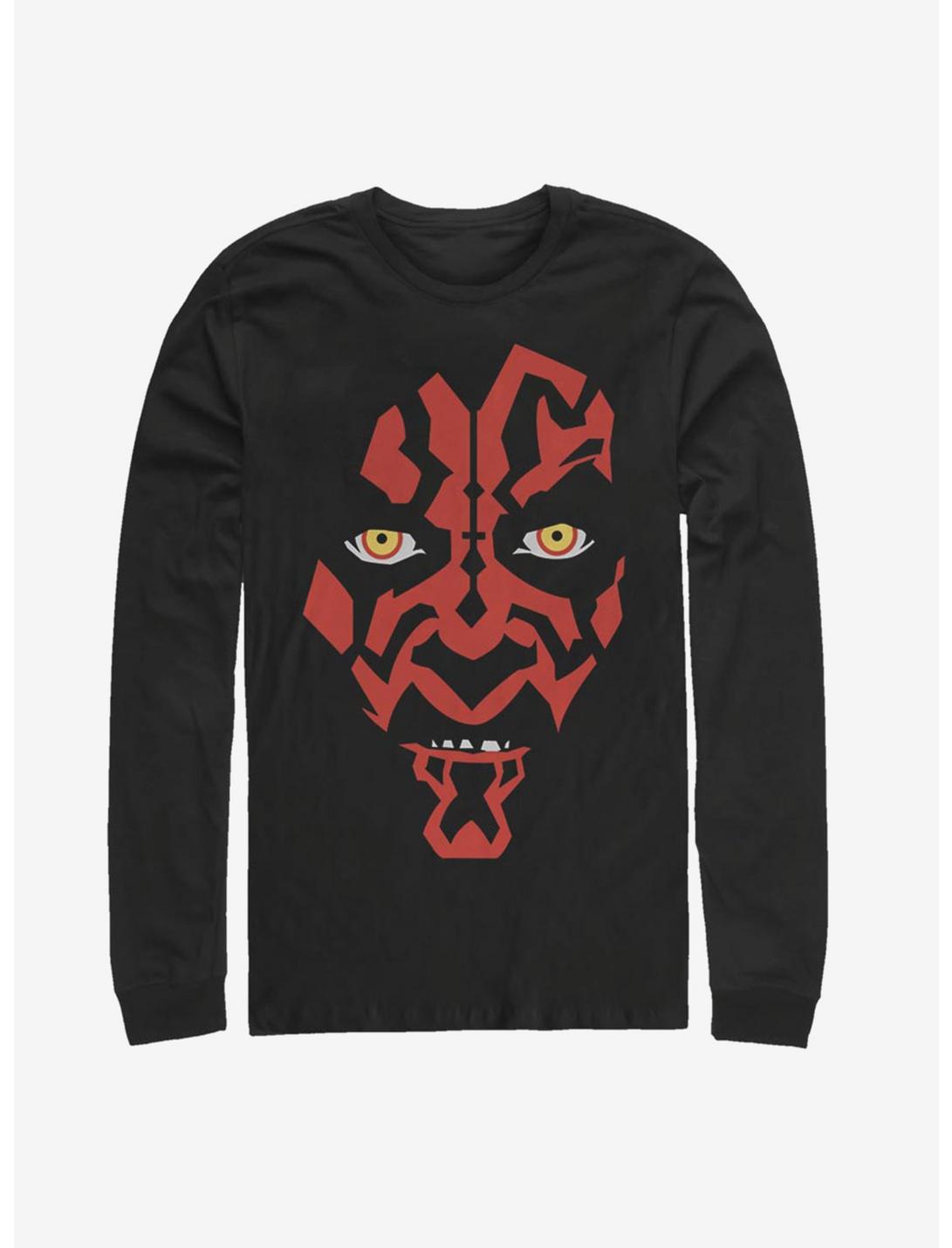 Star Wars Darth Maul Face Long-Sleeve T-Shirt, BLACK, hi-res