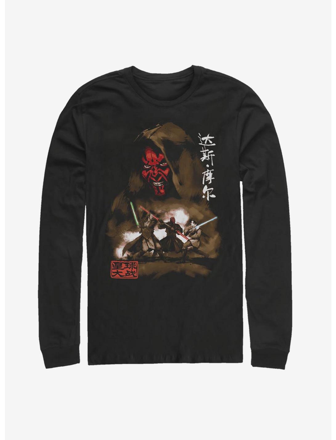 Star Wars Darth Maul Battle Long-Sleeve T-Shirt, BLACK, hi-res
