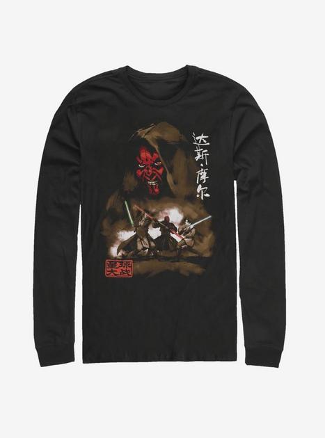 Star Wars Darth Maul Battle Long-Sleeve T-Shirt - BLACK | BoxLunch