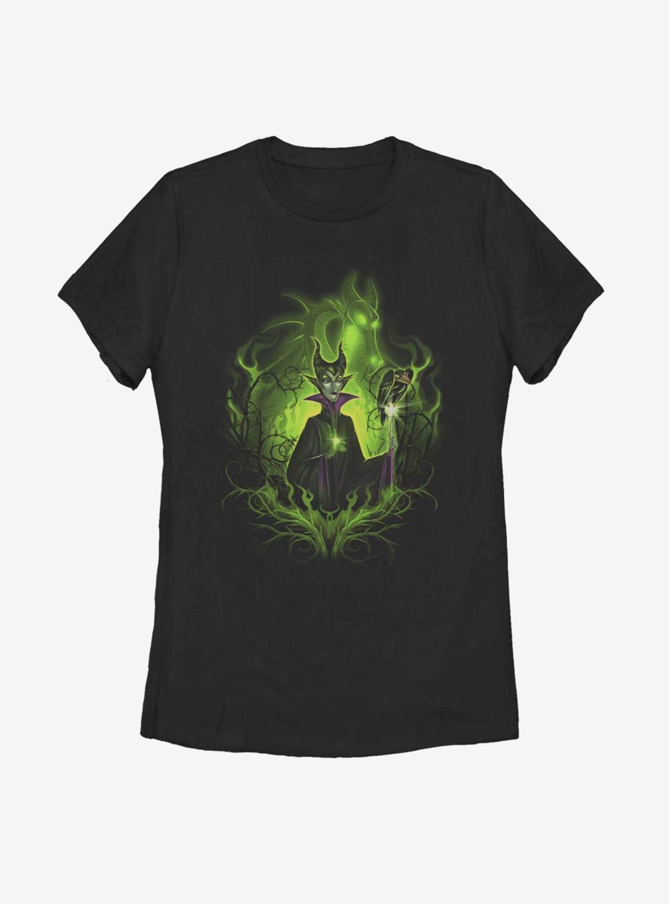 Disney Sleeping Beauty Maleficent Forest Of Thorns Womens T-Shirt, BLACK, hi-res
