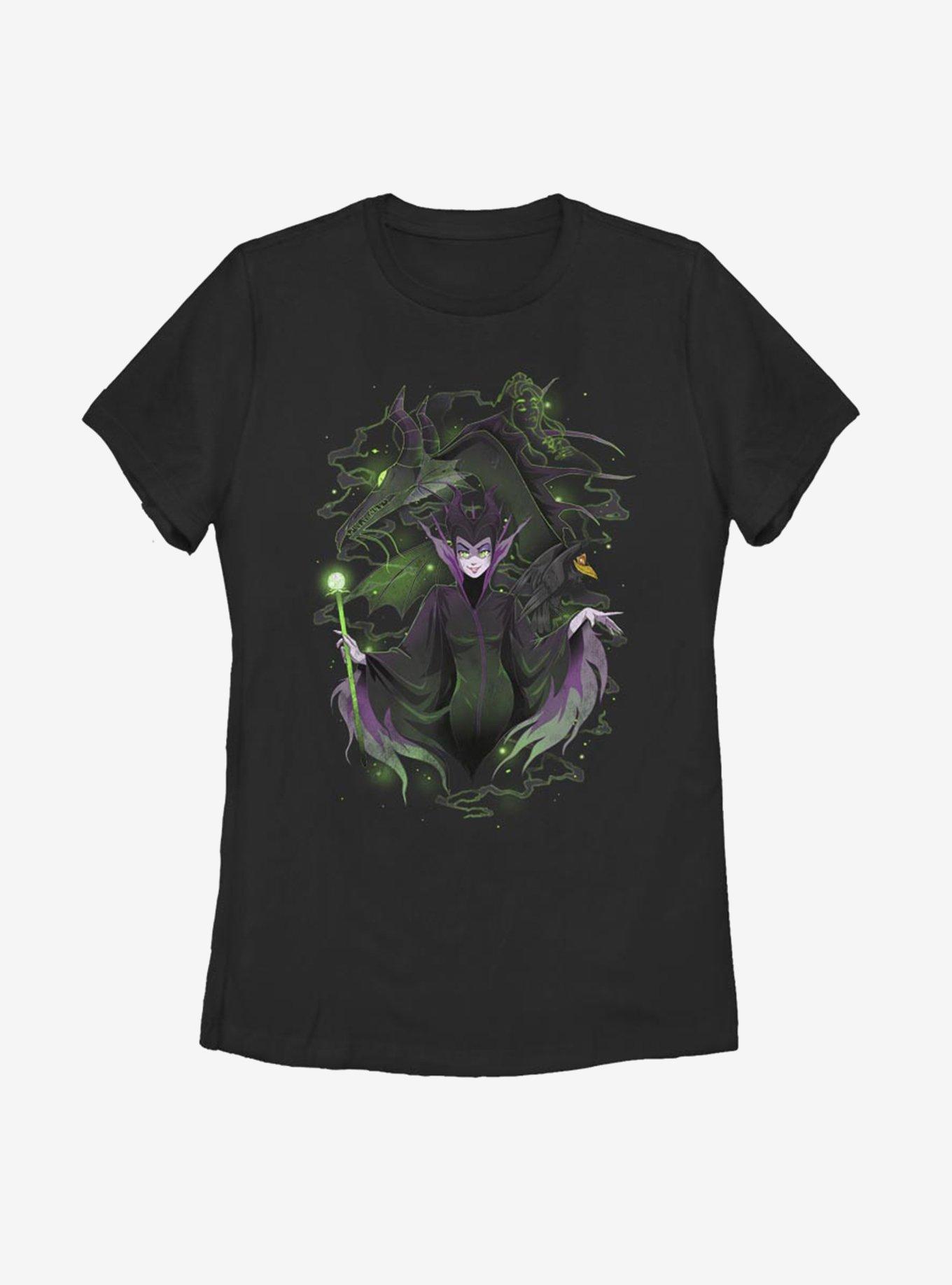 Disney Sleeping Beauty Maleficent Anime Style Womens T-Shirt - BLACK ...