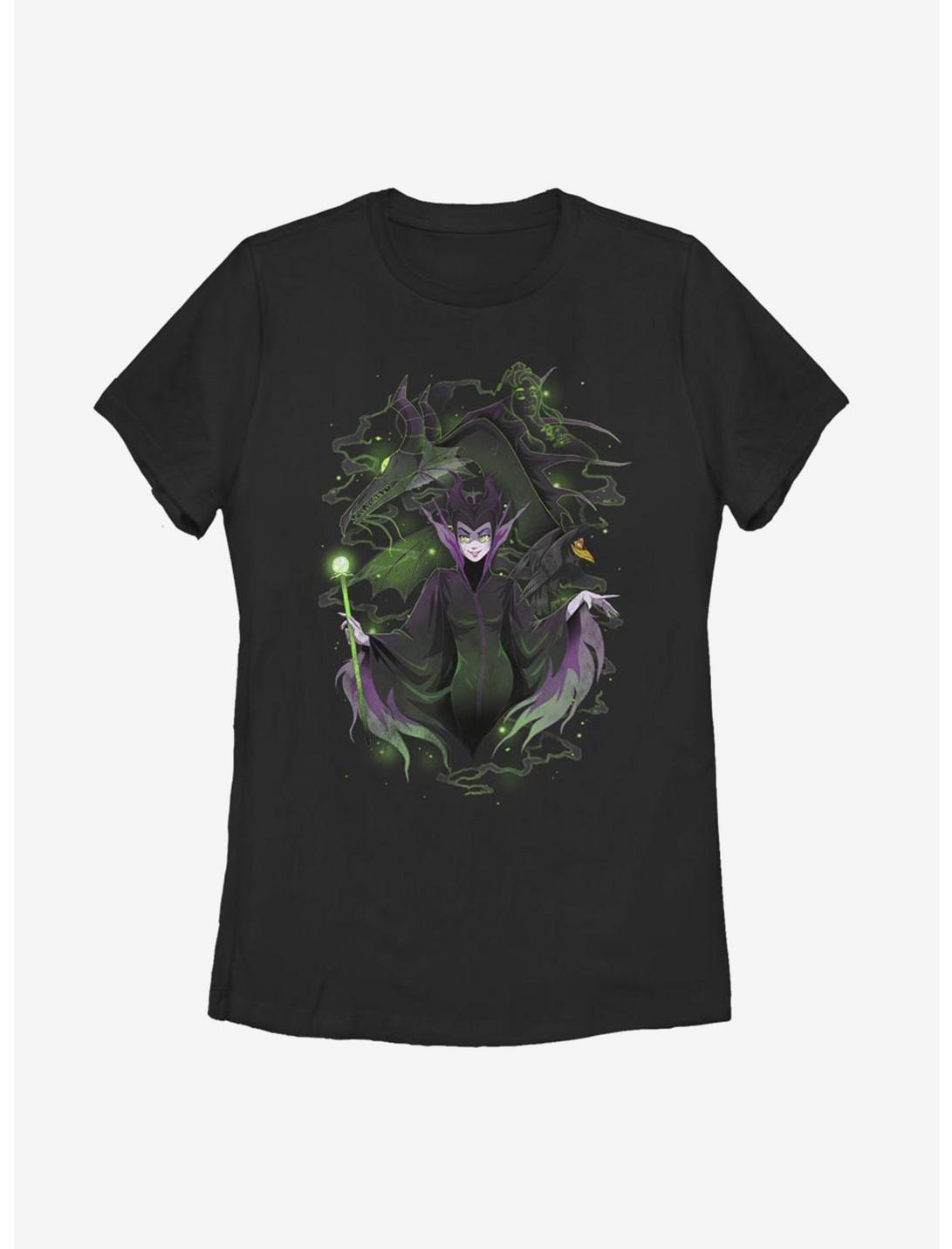 Disney Sleeping Beauty Maleficent Anime Style Womens T-Shirt, BLACK, hi-res