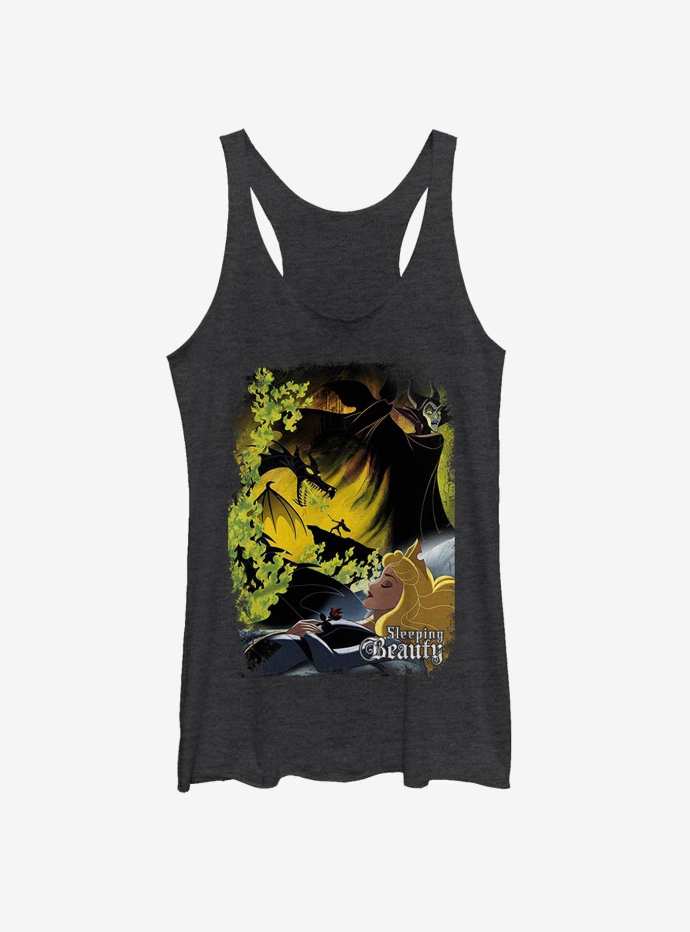 Disney Sleeping Beauty Theatrical Poster Womens Tank Top, BLK HTR, hi-res