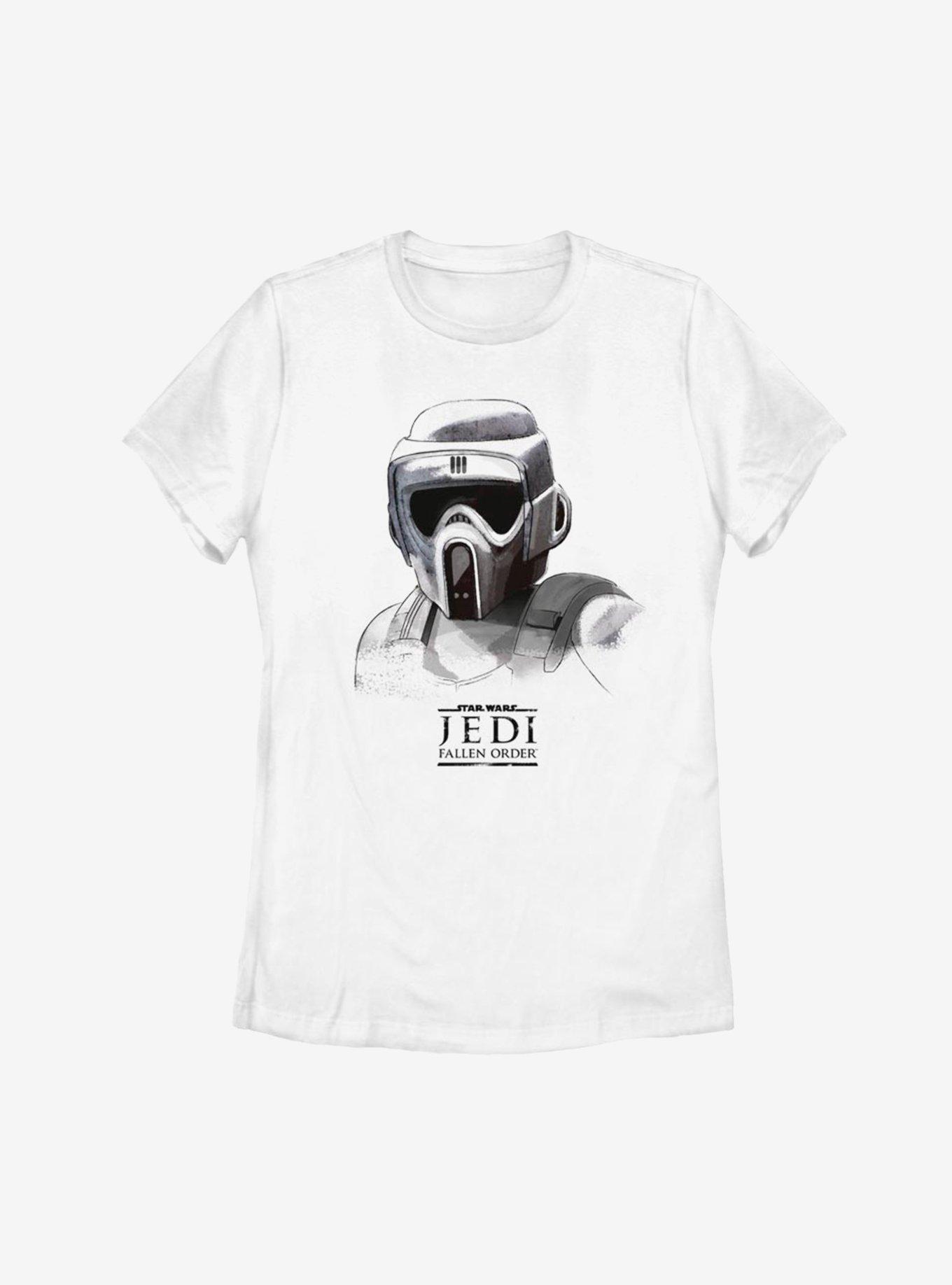 Star Wars Jedi Fallen Order Scout Trooper Mask Womens T-Shirt, WHITE, hi-res