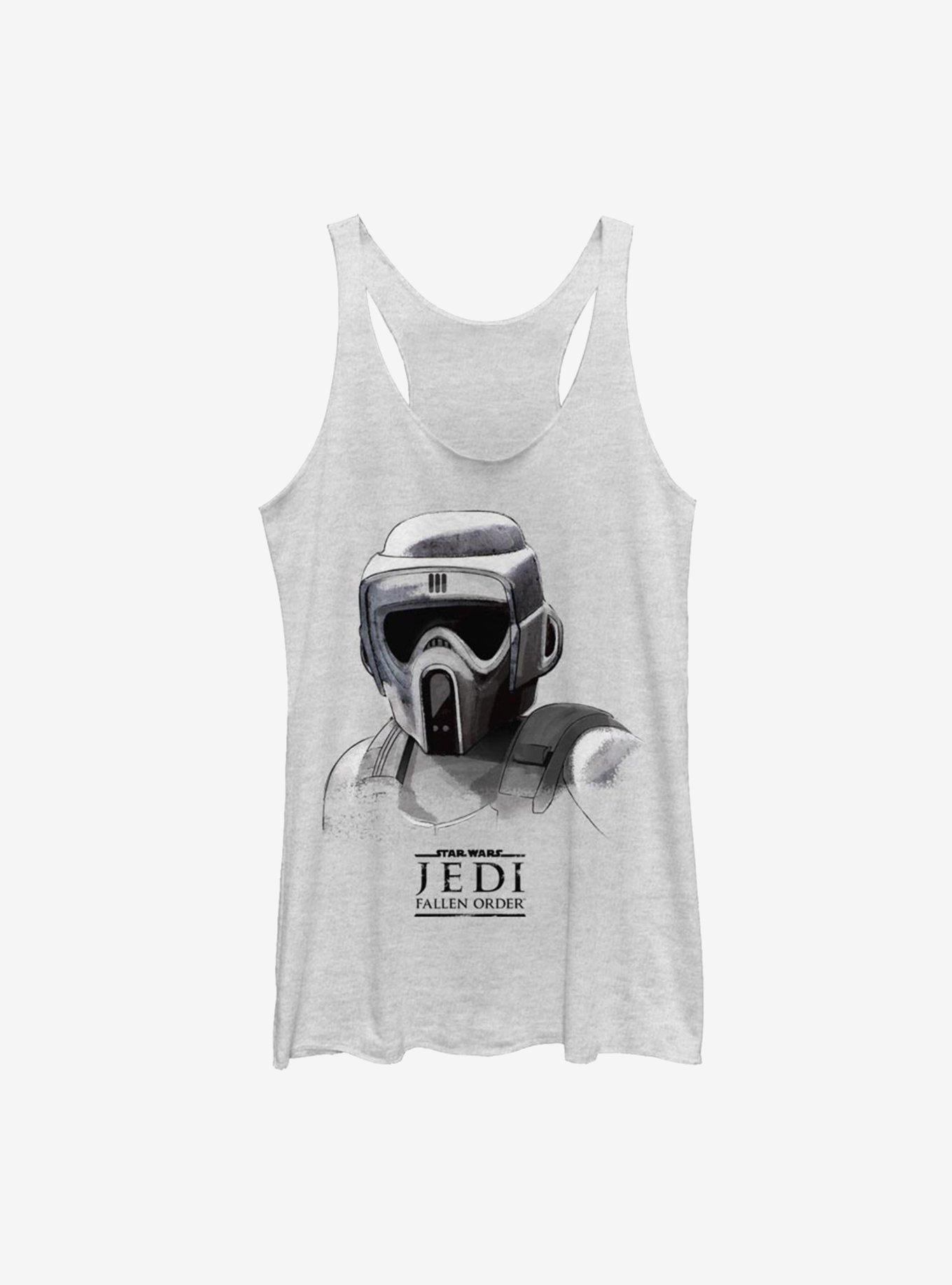 Star Wars Jedi Fallen Order Scout Trooper Mask Womens Tank Top, WHITE HTR, hi-res